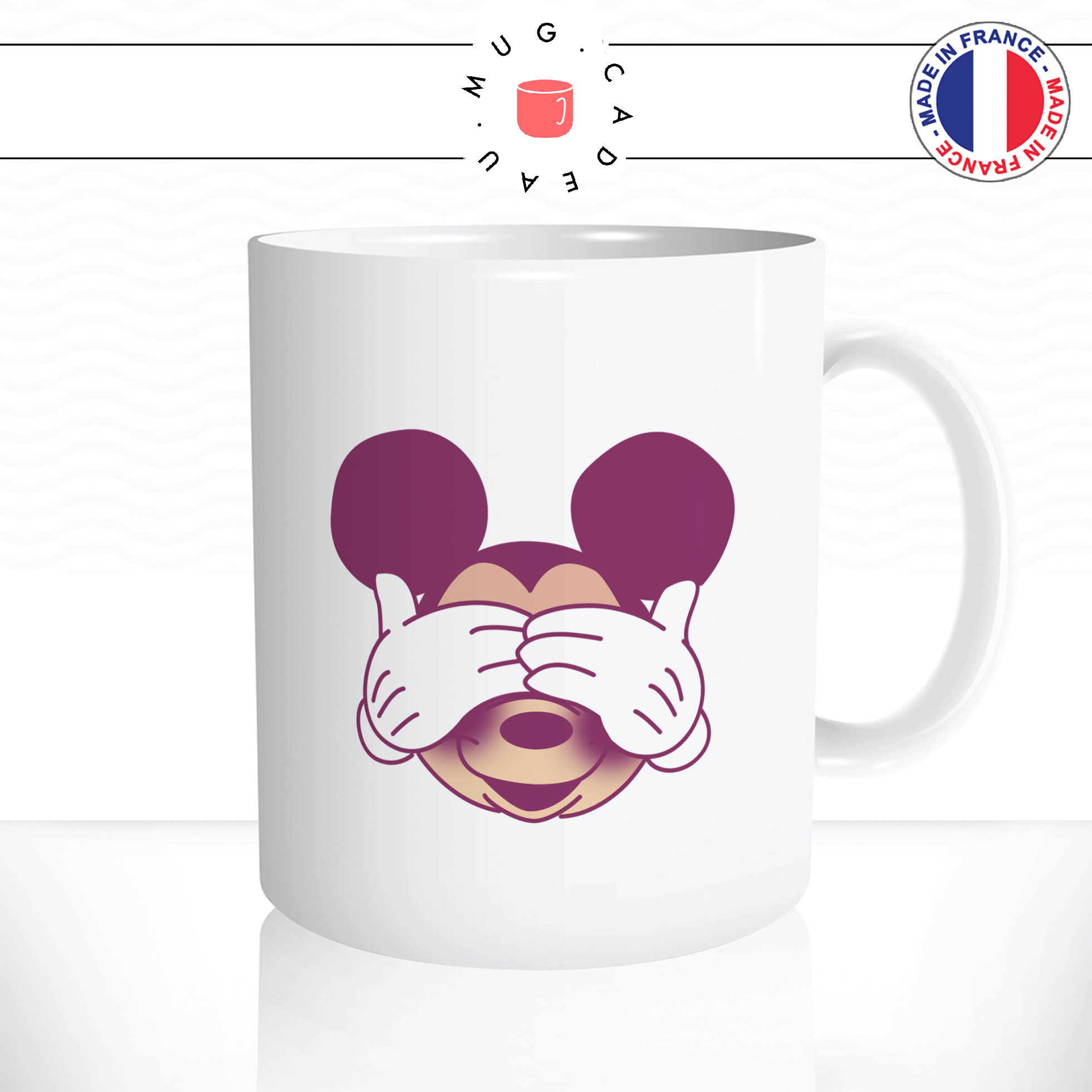 mug-tasse-ref42-dessin-anime-mickey-qui-se-cache-les-mains-rouge-cafe-the-mugs-tasses-personnalise-anse-droite