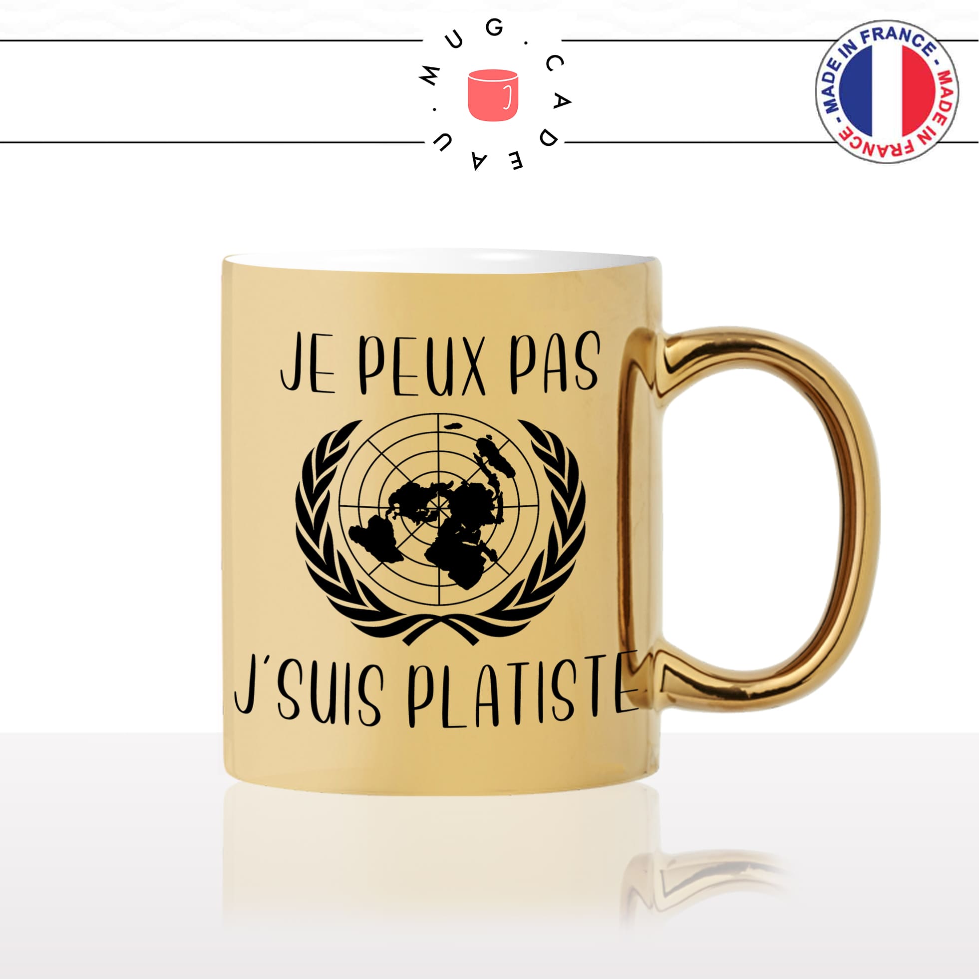 mug-tasse-or-dorée-gold-je-peux-pas-platiste-terre-plate-logo-complot-complotiste-humour-idée-cadeau-originale2