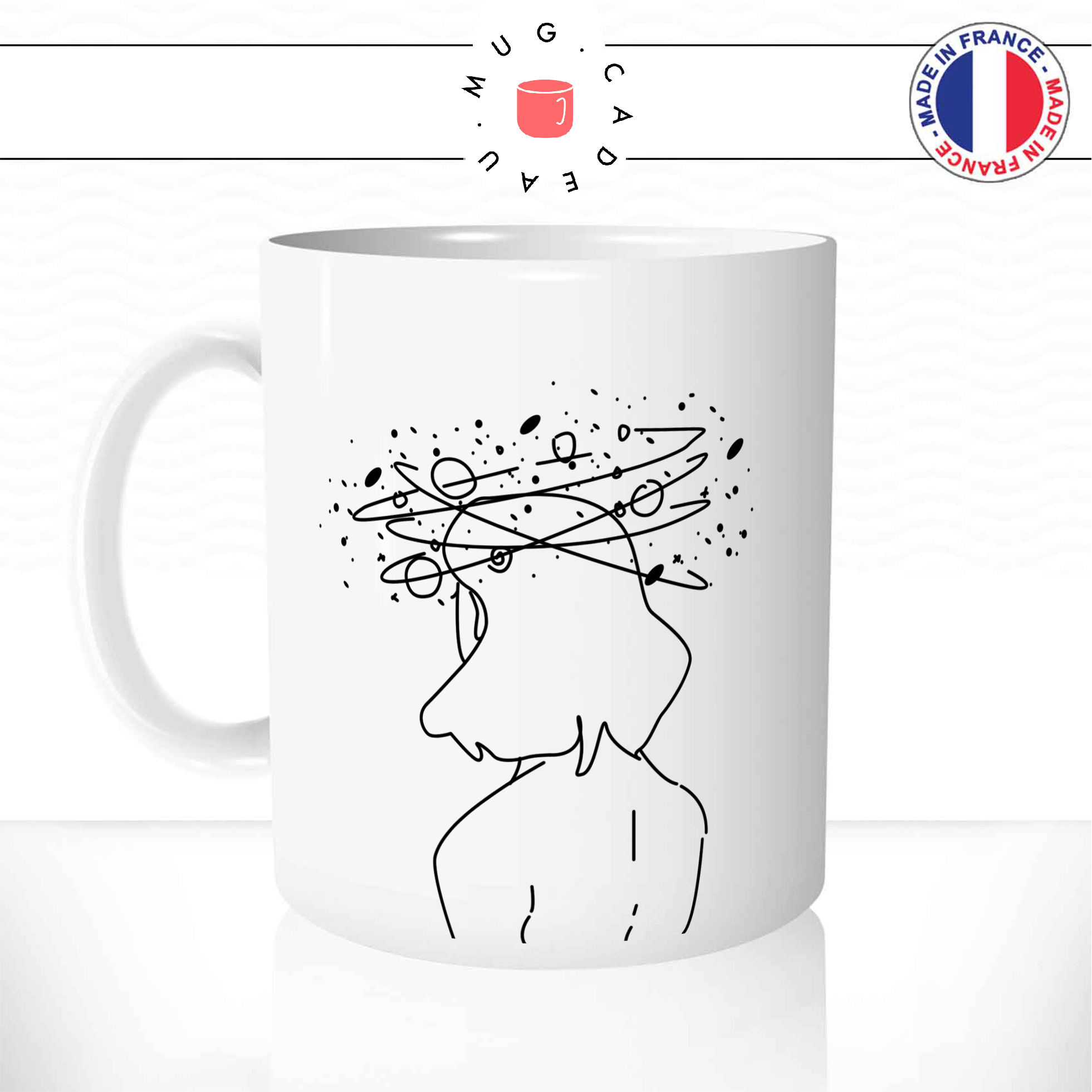 mug-tasse-ref17-espace-planetes-fille-dos-tourne-autour-tete-dessin-noir-cafe-the-mugs-tasses-personnalise-anse-gauche