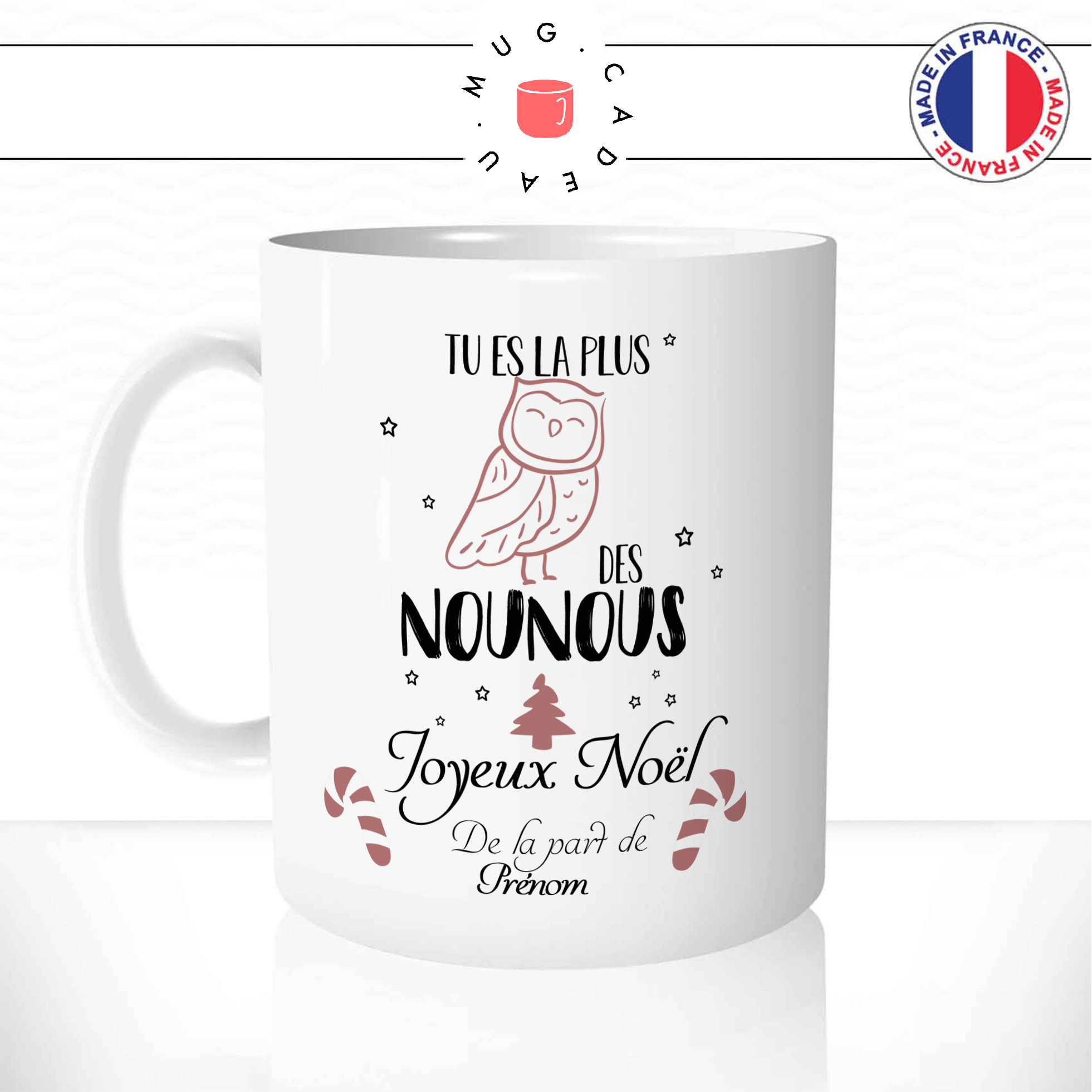 Mug Chouette Nounou Noel - Par Métiers/Nounou - Mug-Cadeau