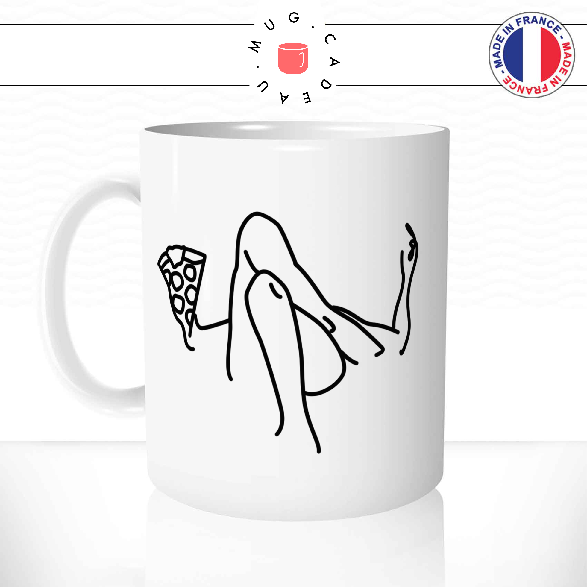 mug-tasse-ref33-food-pizza-femme-allongée-dessin-contours-cafe-the-mugs-tasses-personnalise-anse-gauche