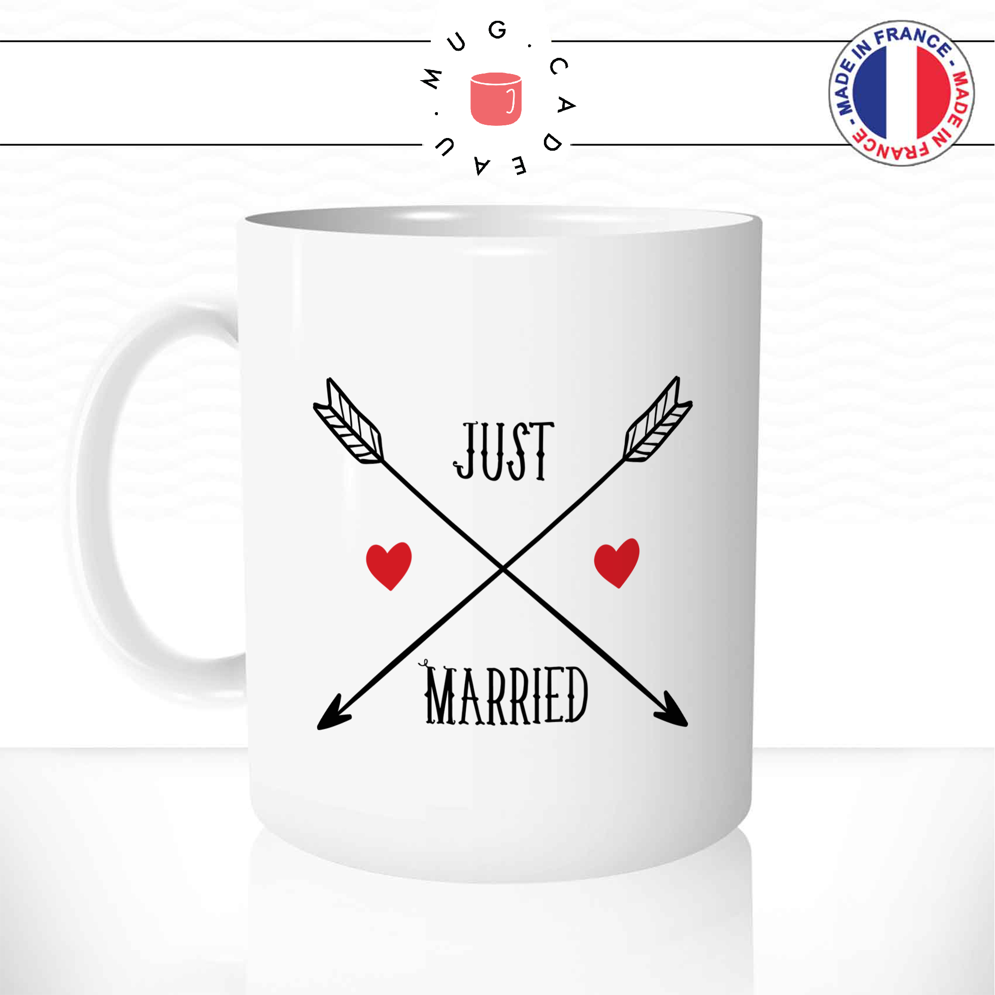 Mug Just Married Flèches