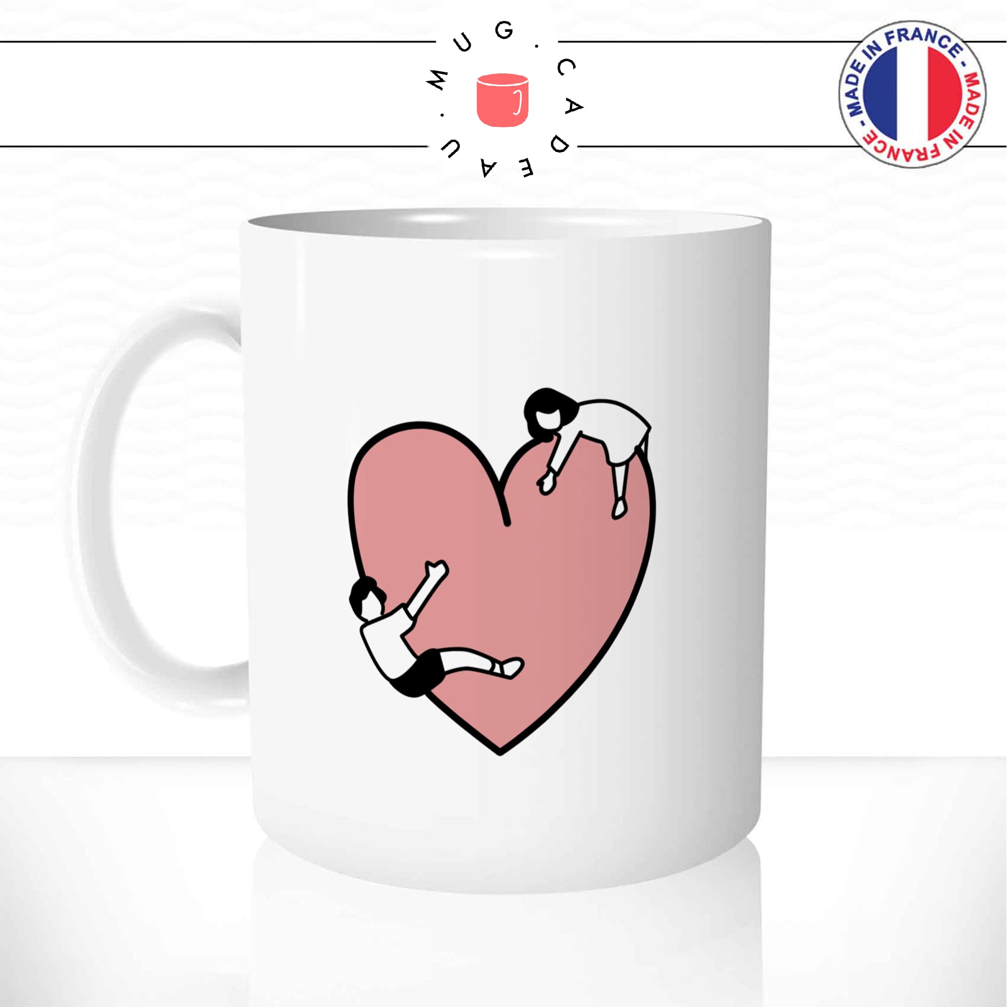 Mug Coeur Couple Calin - Amour - Mug-Cadeau