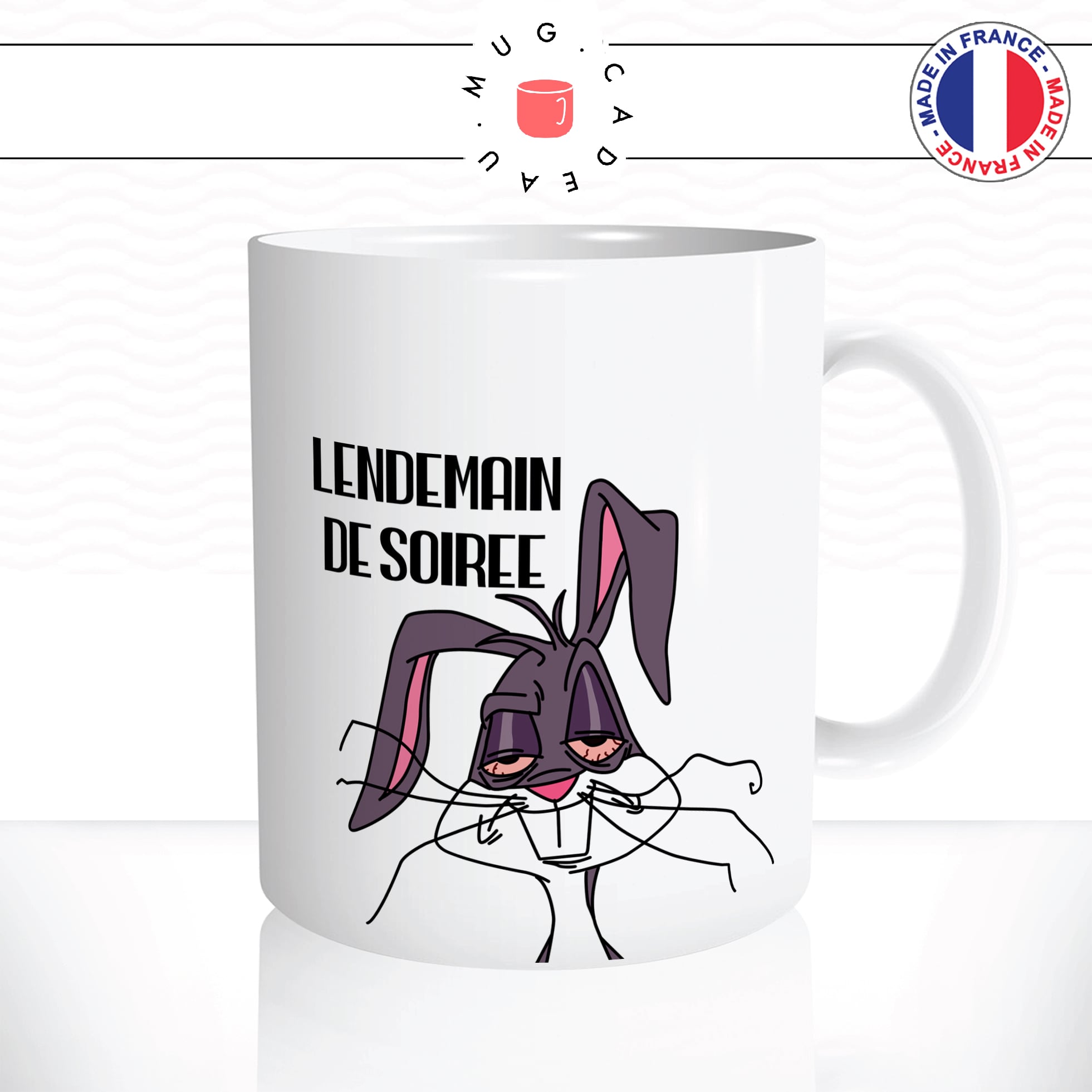 mug-tasse-bugs-bunny-tete-lapin-lendemain-soirée-matin-reveil-fatigue-travail-humour-dessin-idee-cadeau-original