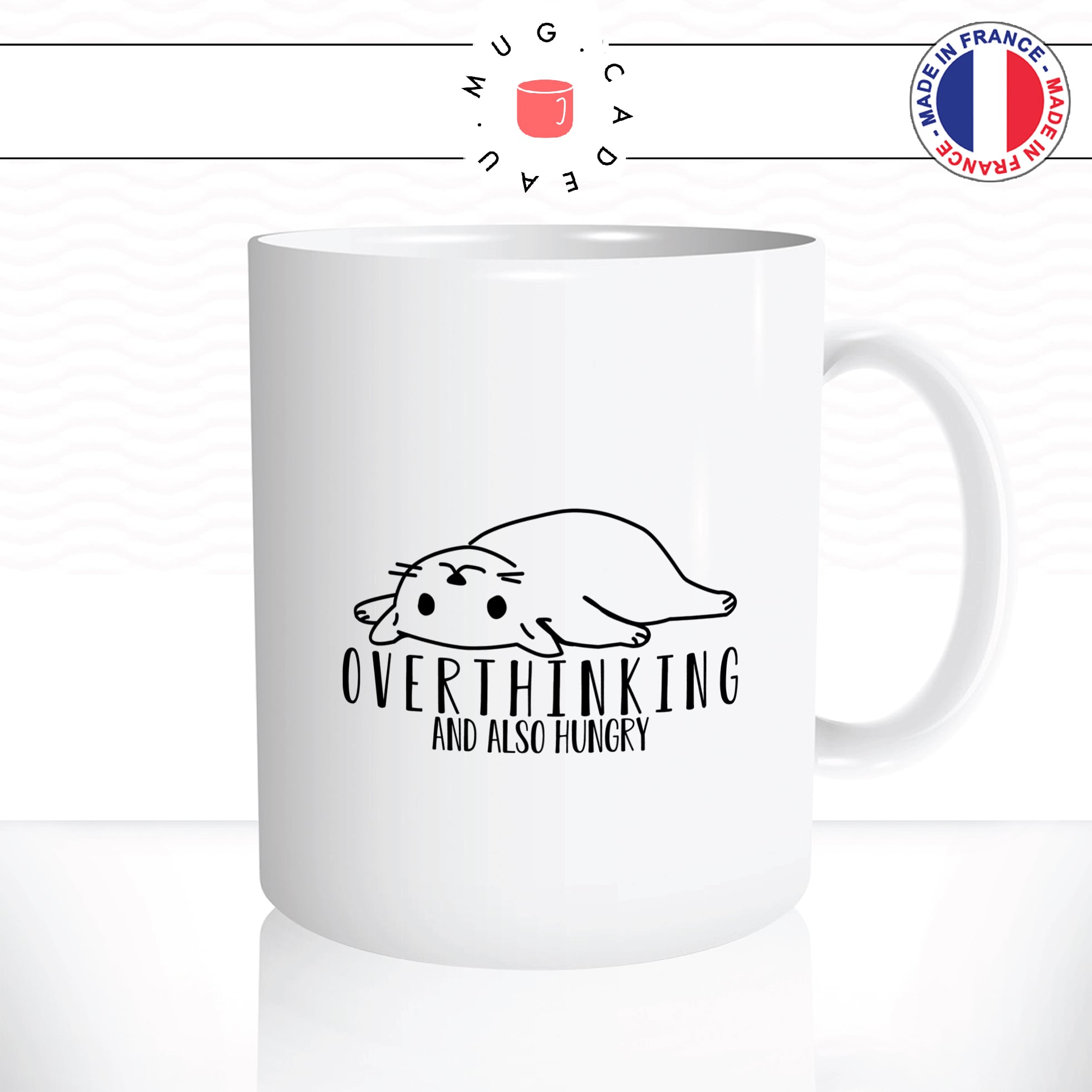 mug-tasse-chat-chaton-allongé-overthinking-hungry-faim-miaou-mignon-dessin-animal-cafe-thé-idée-cadeau-original