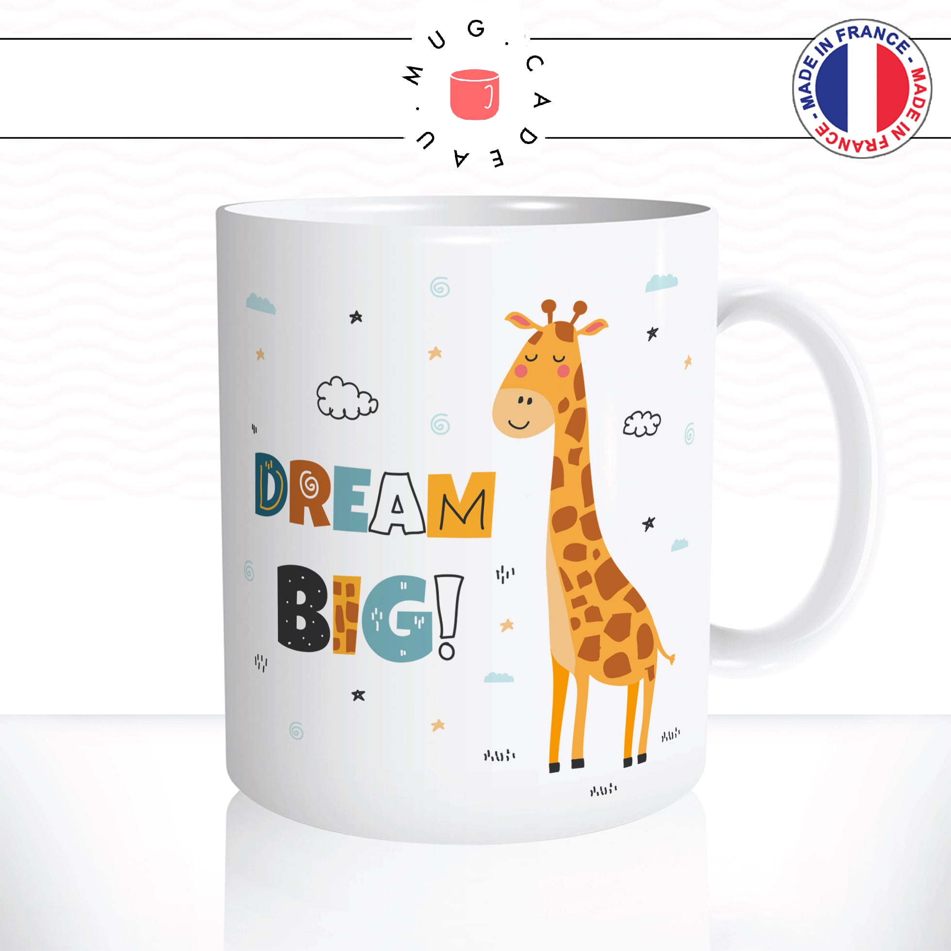 mug-tasse-giraphe-dream-big-bébé-savanne-dessin-animal-mignon-enfant-idée-cadeau-personnalisé-original-cafe-thé