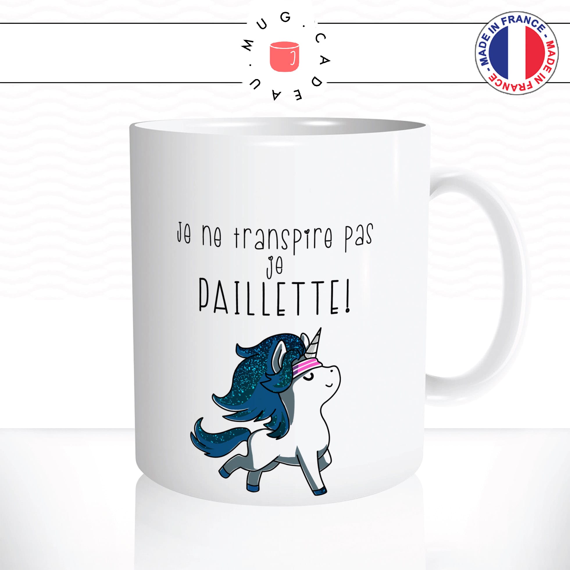 Mug Licorne Je Paillette - Animaux/Licorne - Mug-Cadeau