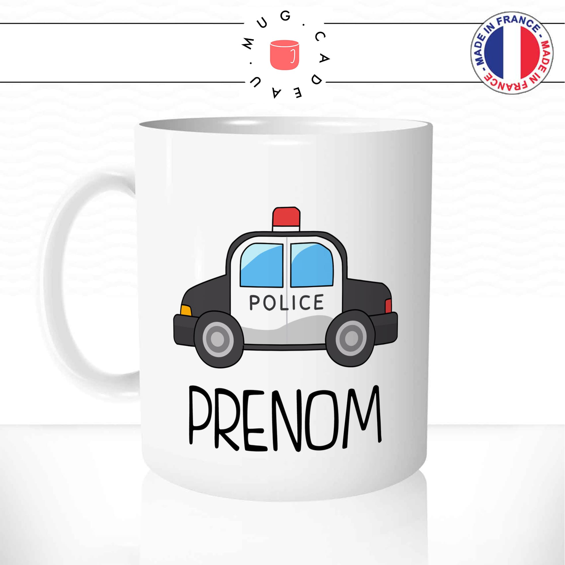 Mug Voiture de Police Prénom