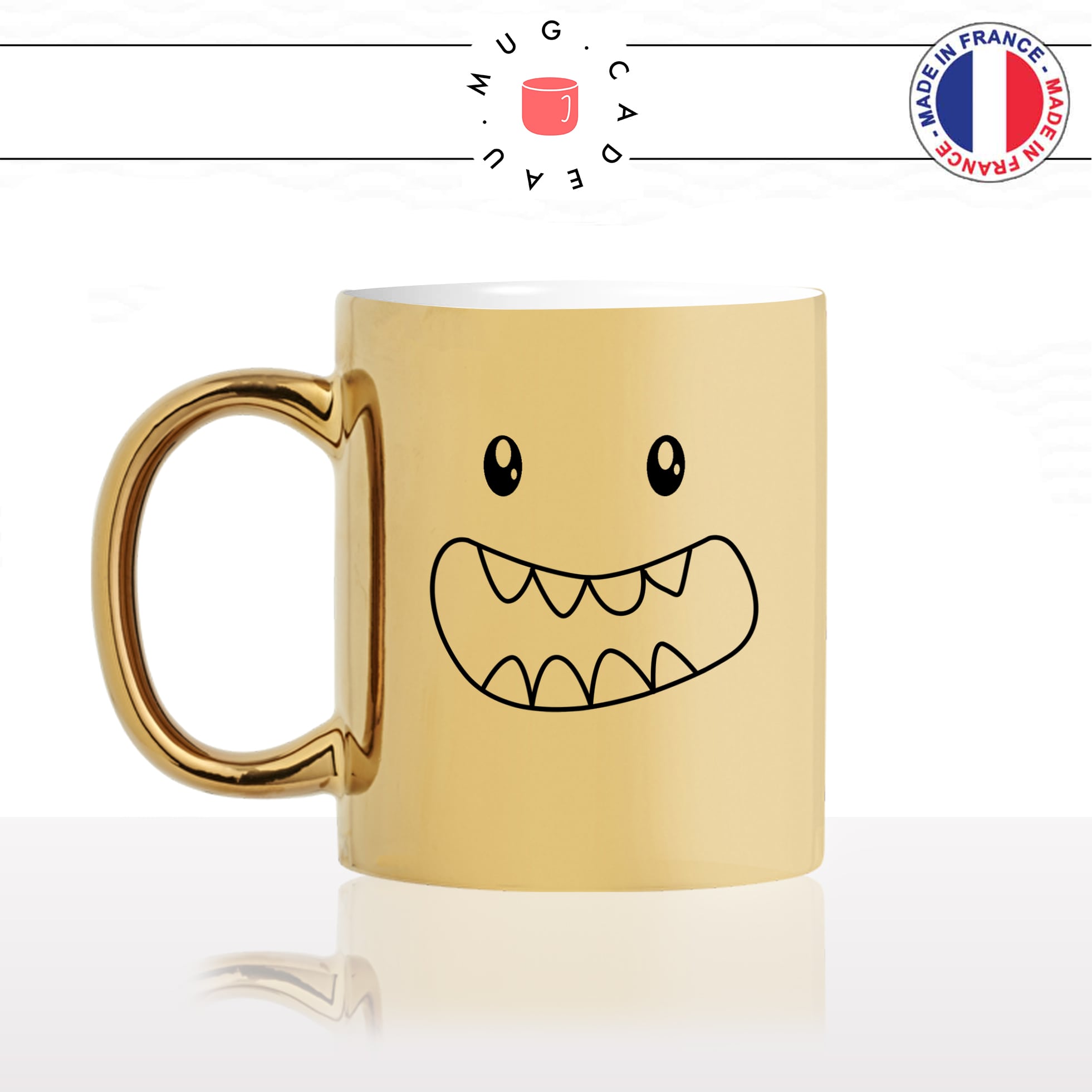 mug-tasse-or-doré-monstre-gentil-dents-enfant-kawaii-dessin-mignon-animal-noir-fun-café-thé-idée-cadeau-original-personnalisé-gold-min