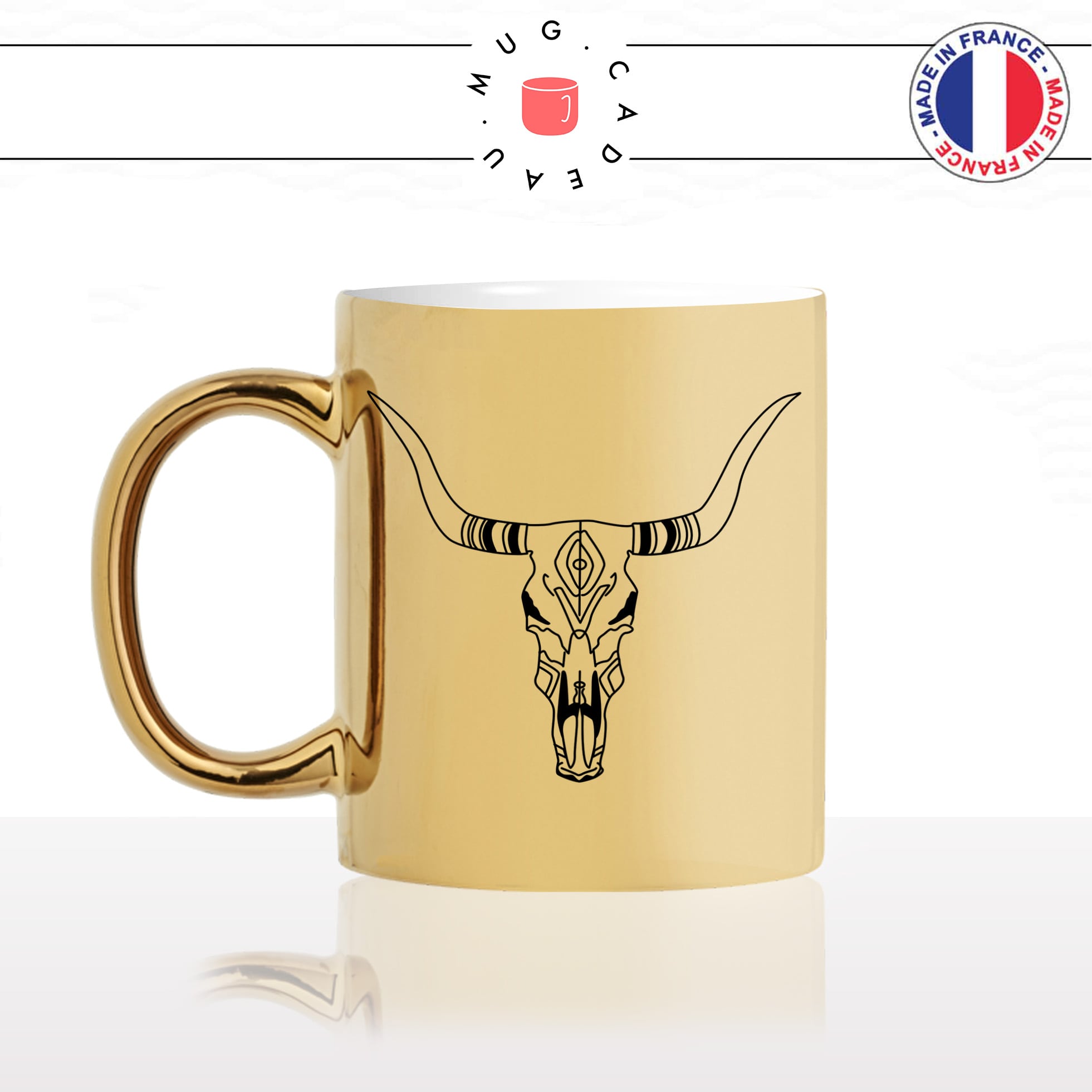mug-tasse-or-doré-tete-de-buffle-crane-dessin-noir-fun-café-thé-idée-cadeau-original-personnalisable-gold-min