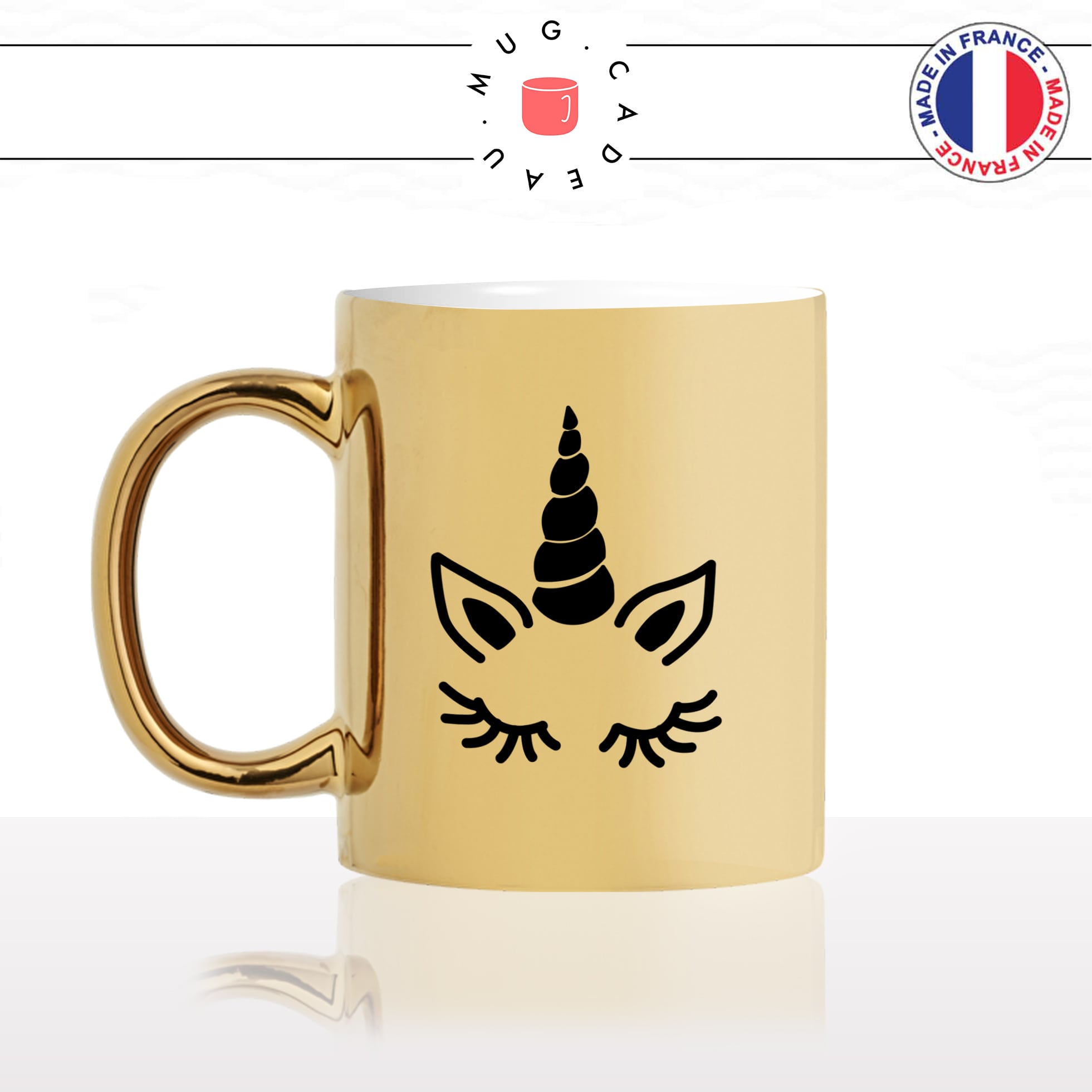 mug-tasse-or-doré-licorne-jolie-corne-cils-yeux-dessin-drole-mignon-animal-noir-fun-café-thé-idée-cadeau-original-personnalisé-gold-min