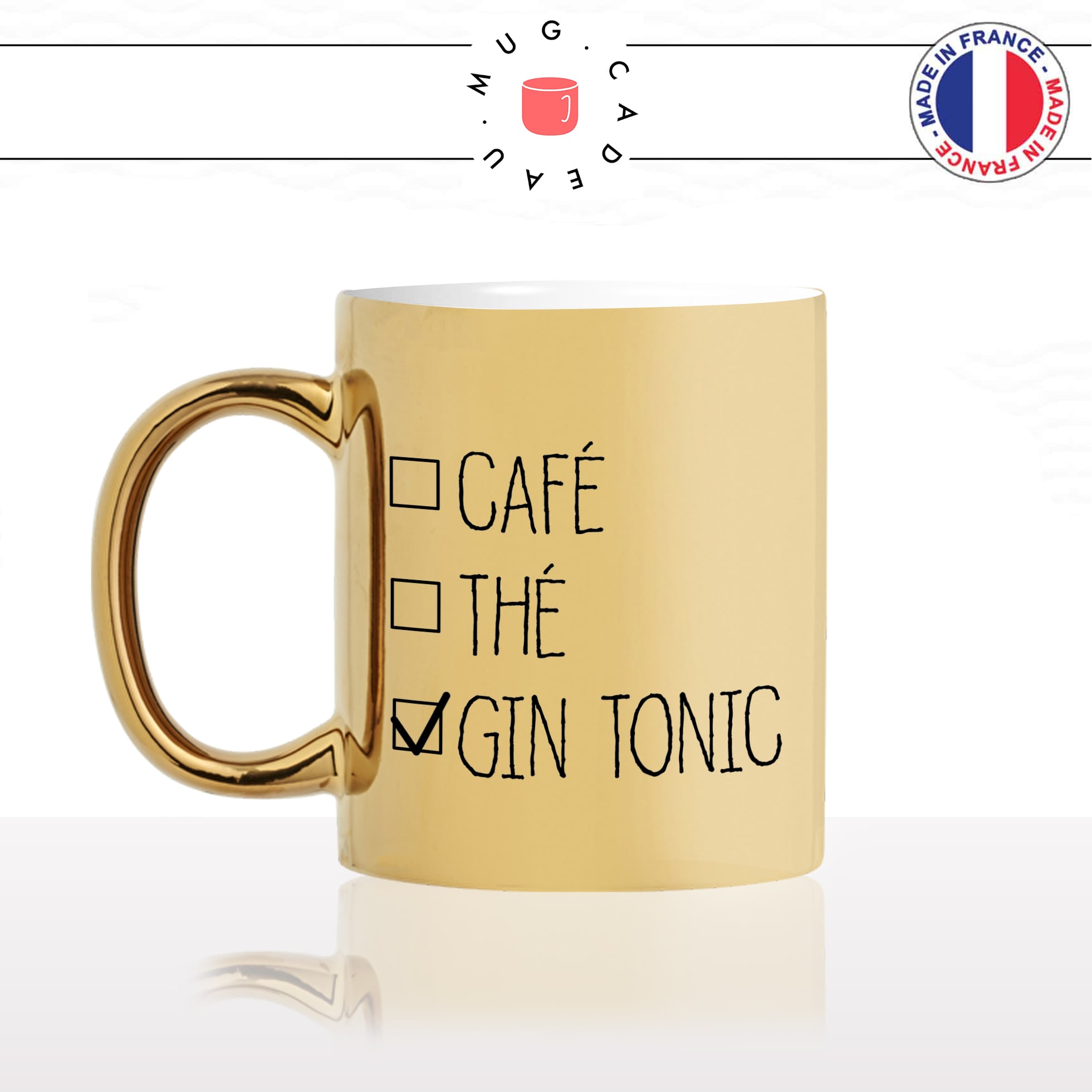Mug Café Thé Gin Tonic - Citations/Café/Matin - Mug-Cadeau