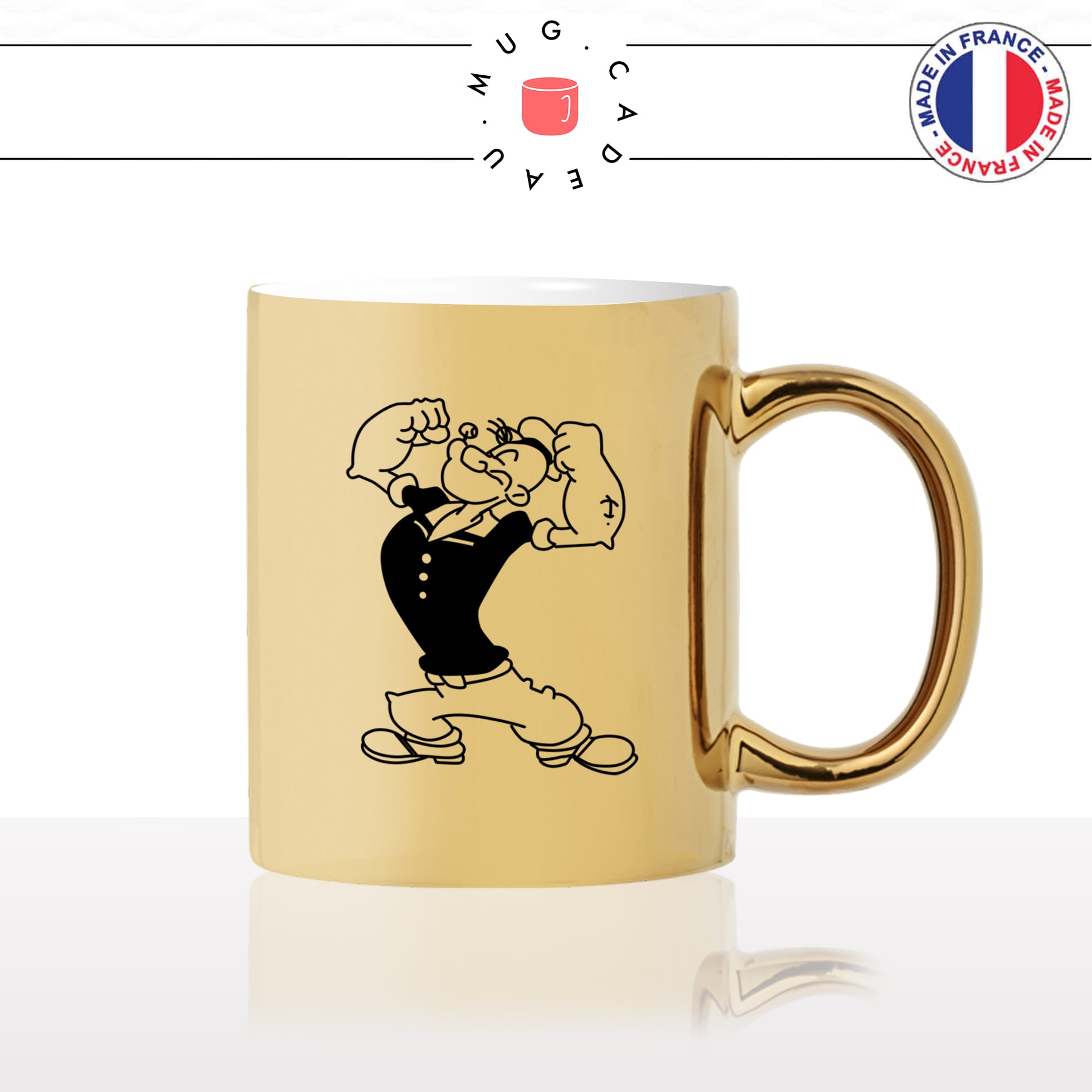 mug-tasse-doré-or-gold-popeye-fort-épinards-légumes-dessin-animé-humour-fun-idée-cadeau-personnalisé-café-thé2-min