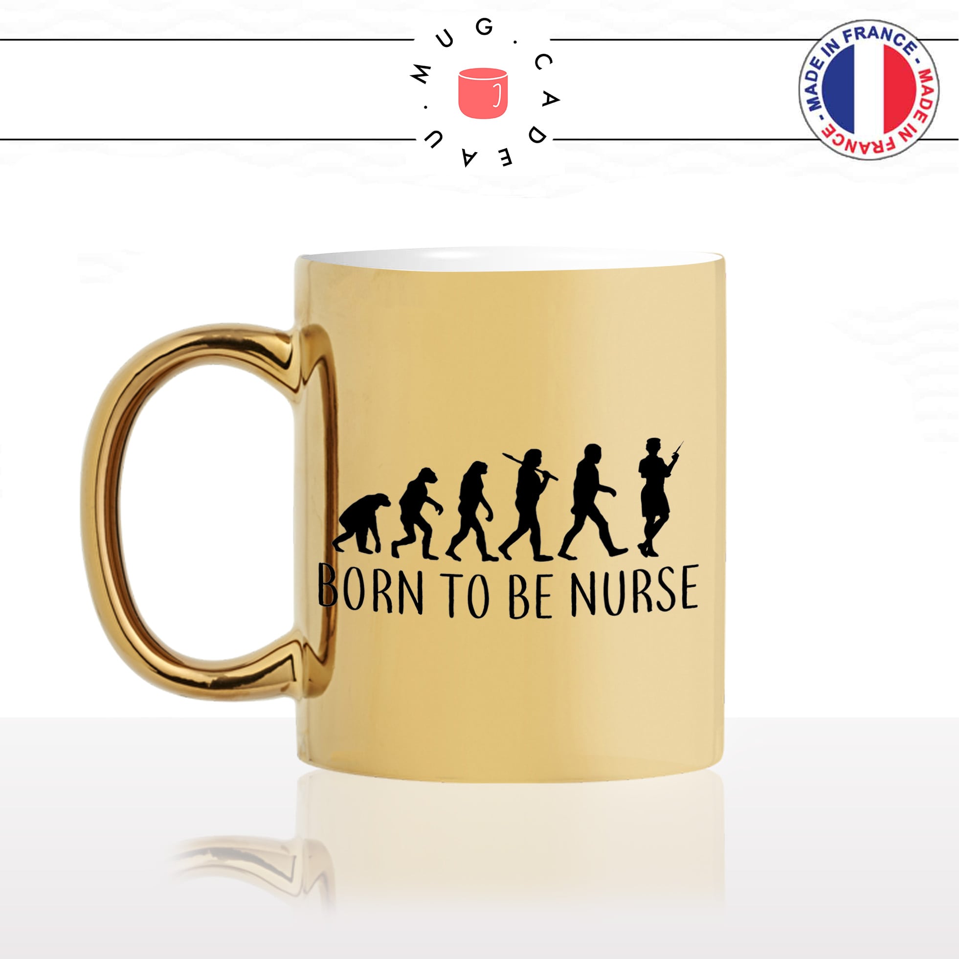 mug-tasse-or-doré-gold-born-to-be-nurse-infirmiere-evolution-humaine-métier-femme-prehistoire-cool-idée-cadeau-fun-café-thé-personnalisé-min