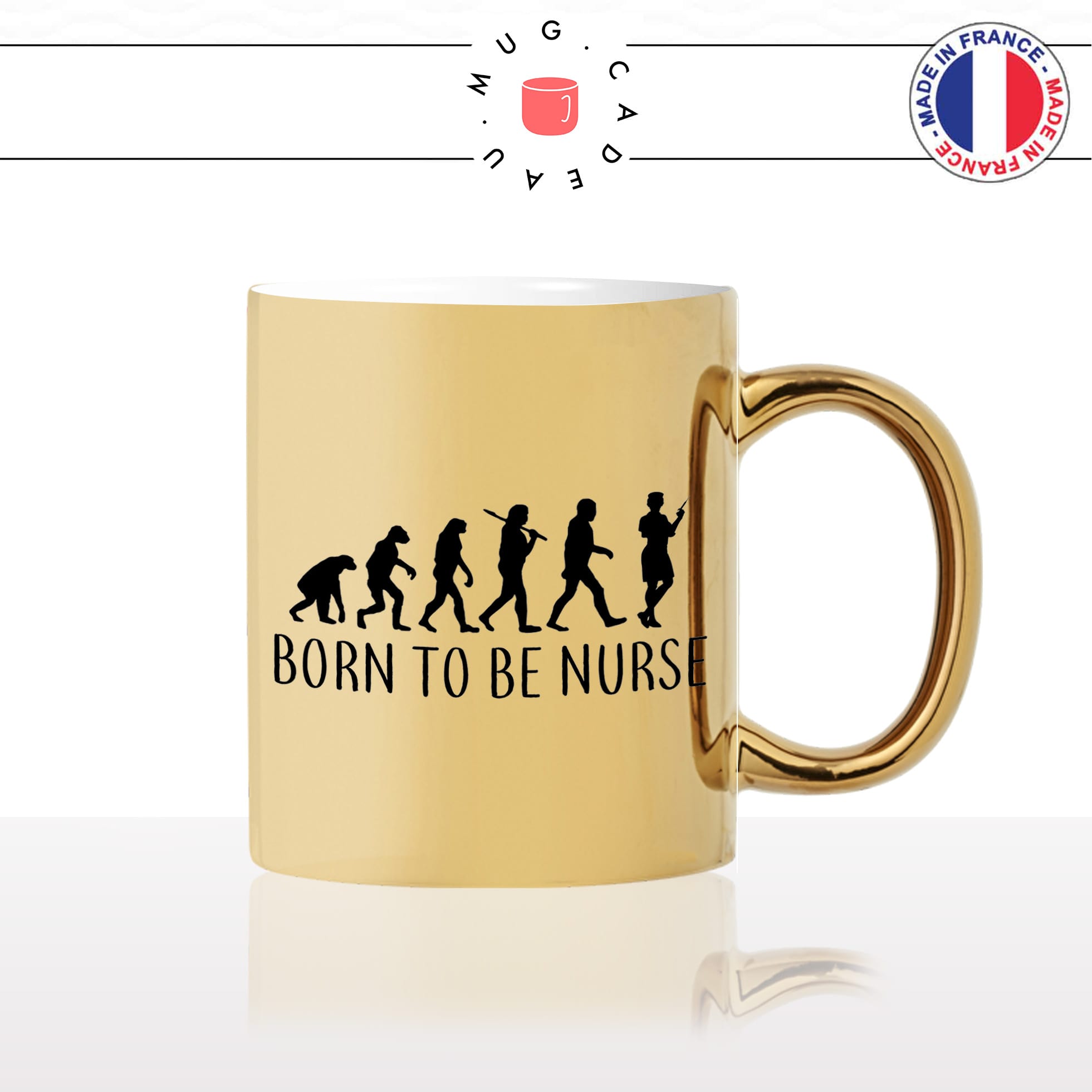 mug-tasse-or-doré-gold-born-to-be-nurse-infirmiere-evolution-humaine-métier-femme-prehistoire-cool-idée-cadeau-fun-café-thé-personnalisé2-min