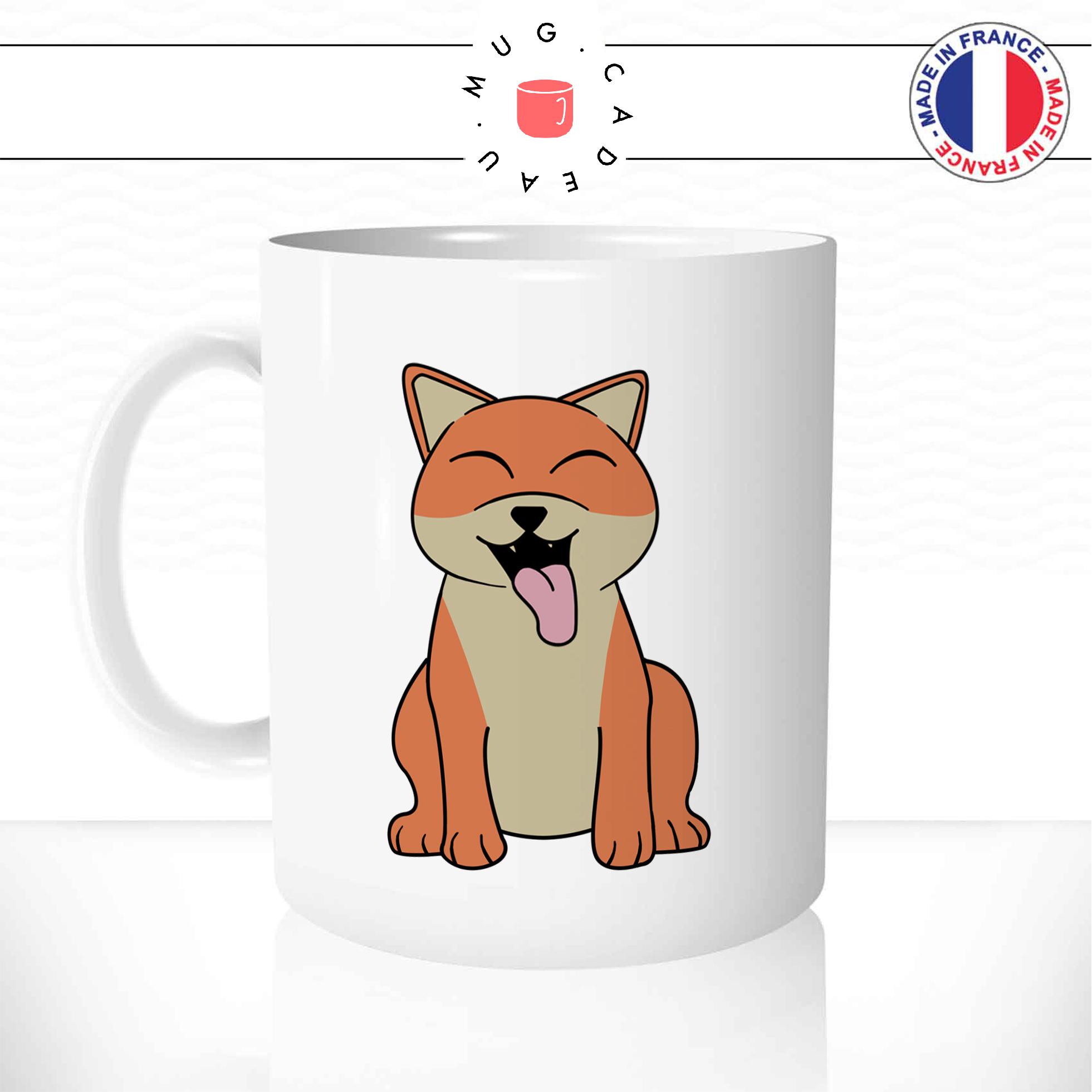 mug-tasse-ref18-chien-shiba-dessin-langue-mignon-orange-cafe-the-mugs-tasses-personnalise-anse-gauche
