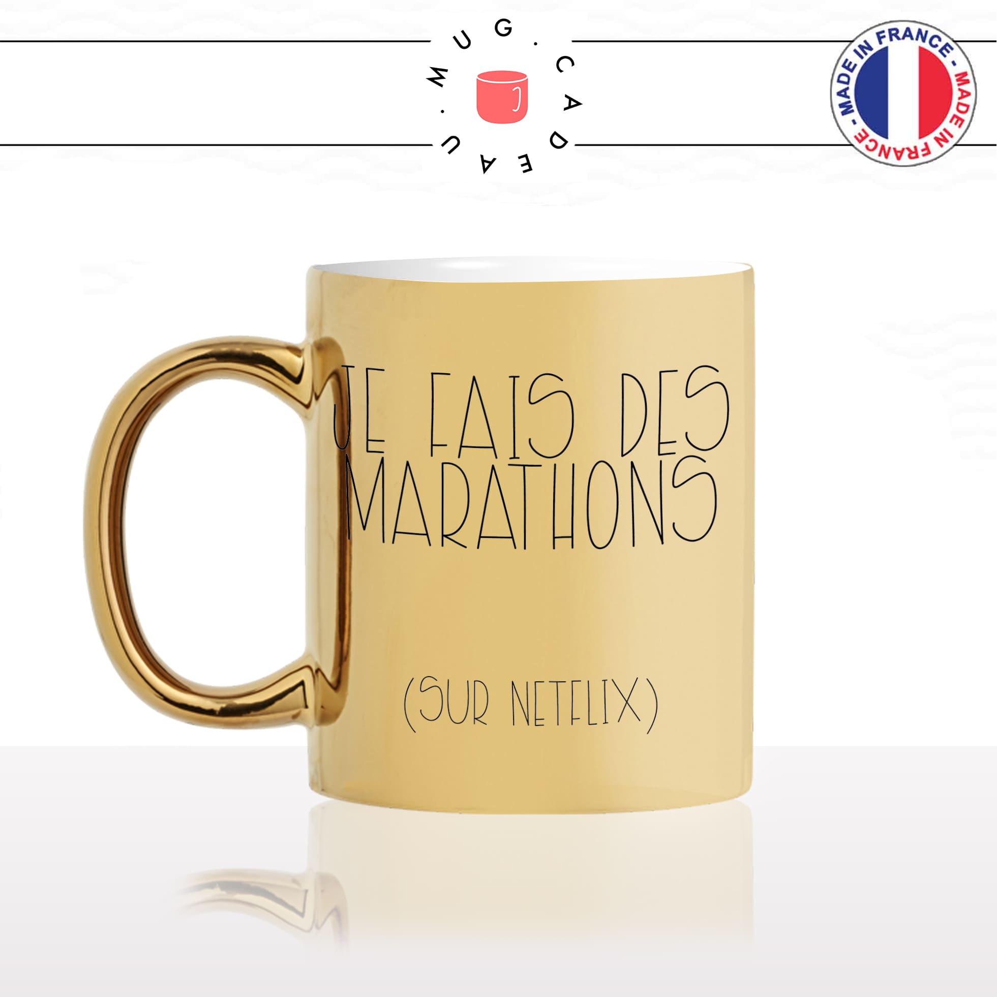 mug-tasse-doré-or-gold-film-série-plateforme-netflix-je-fais-des-marathons-sport-canapé-dimanche-fun-idée-cadeau-personnalisé-café-thé