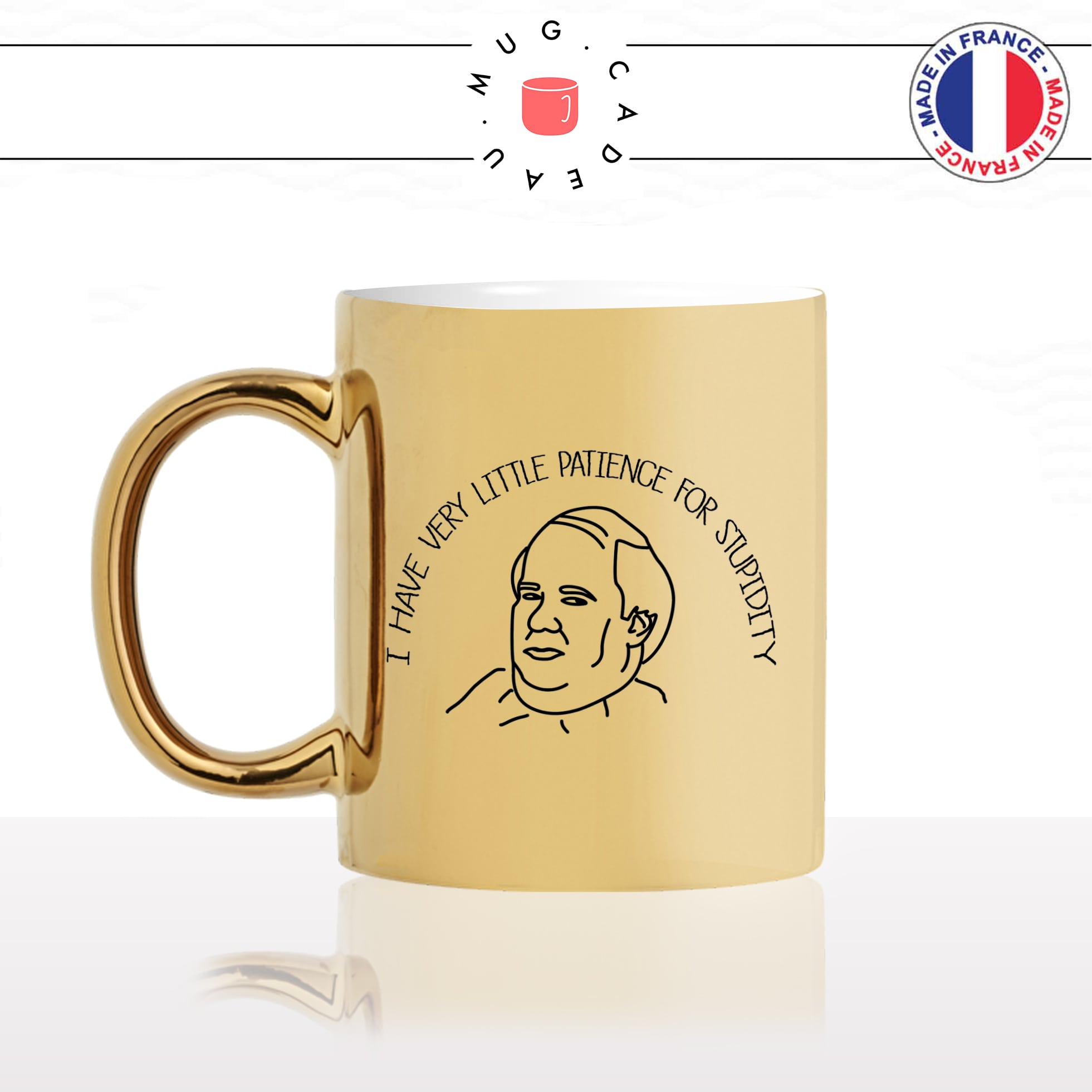 mug-tasse-doré-or-gold-série-culte-the-office-kevin-malhone-little-patience-stupidity-cool-tete-fan-humour-fun-idée-cadeau-personnalisé-café-thé-min