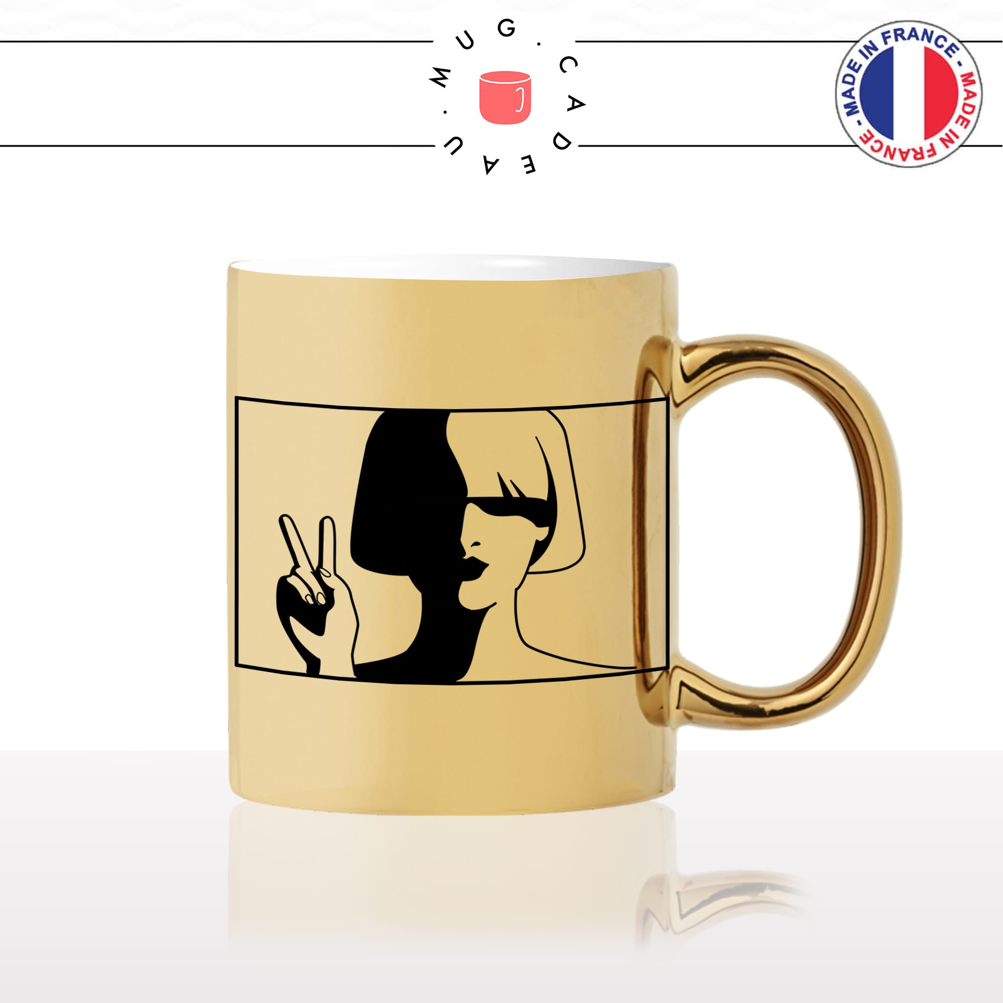 mug-tasse-gold-or-doré-femme-dessin-ombre-noir-blanc-victoire-peace-main-signe-cool-unique-idée-cadeau-fun-original-personnalisé-café-thé2-min