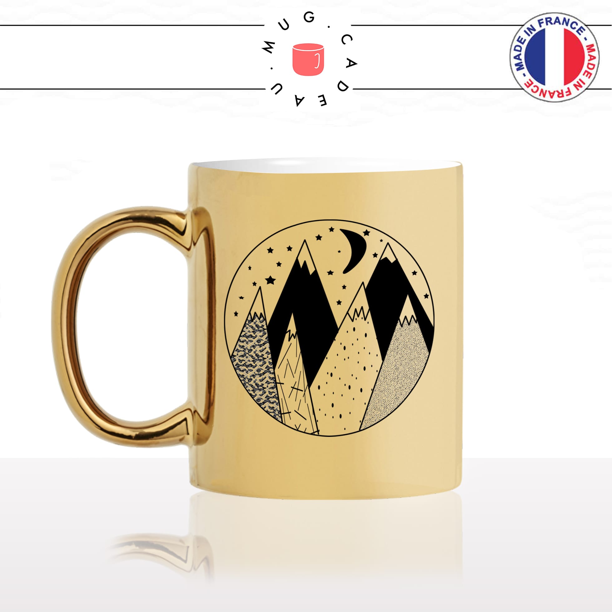 mug-tasse-gold-or-doré-paysage-rond-dessin-lune-hiver-montagnes-etoiles-noel-mignon-fun-original-idée-cadeau-personnalisé-café-thé-min
