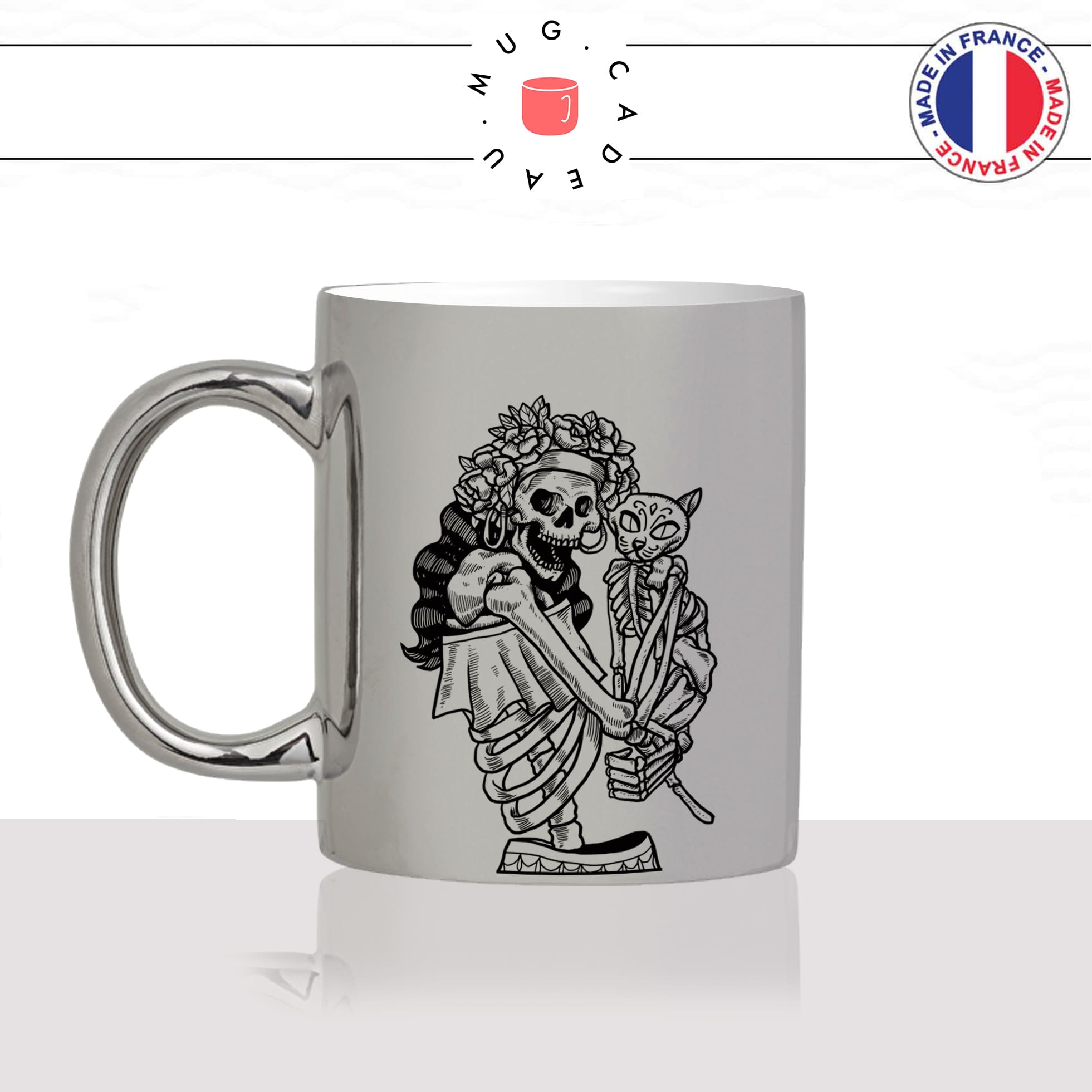 mug-tasse-argenté-silver-vieille-fille-squelette-chats-animal-chaton-dessin-noir-fun-café-thé-idée-cadeau-original-personnalisable-min