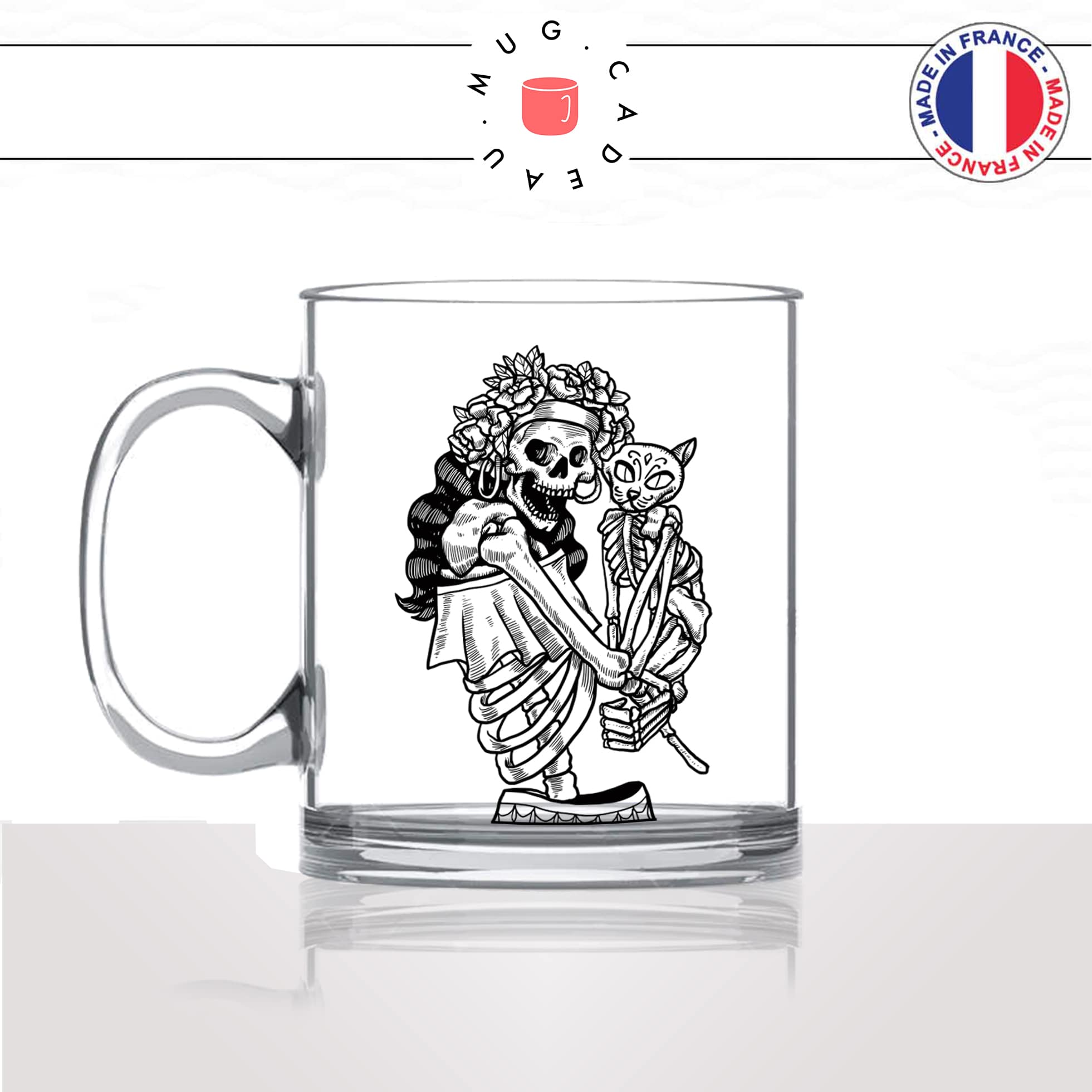 mug-tasse-en-verre-transparent-glass-animaux-déco-vieille-fille-squelette-chats-animal-chaton-dessin-noir-fun-café-thé-idée-cadeau-original-personnalisable-min