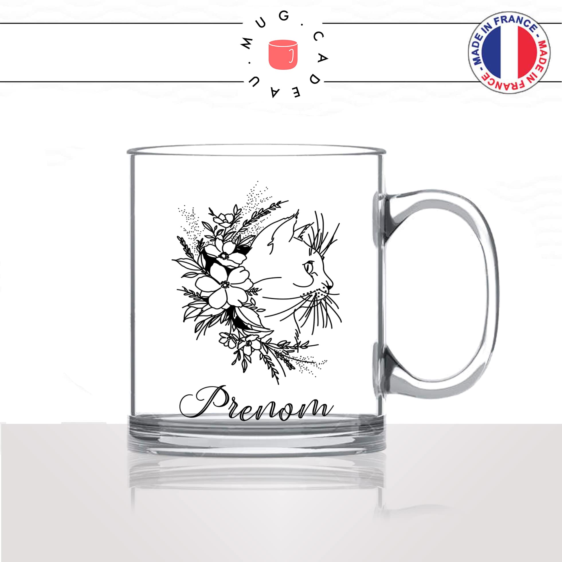 mug-tasse-en-verre-transparent-glass-fleurs-chats-animal-chaton-dessin-noir-fun-café-thé-idée-cadeau-original-personnalisable-prénom-personnalisable2-min
