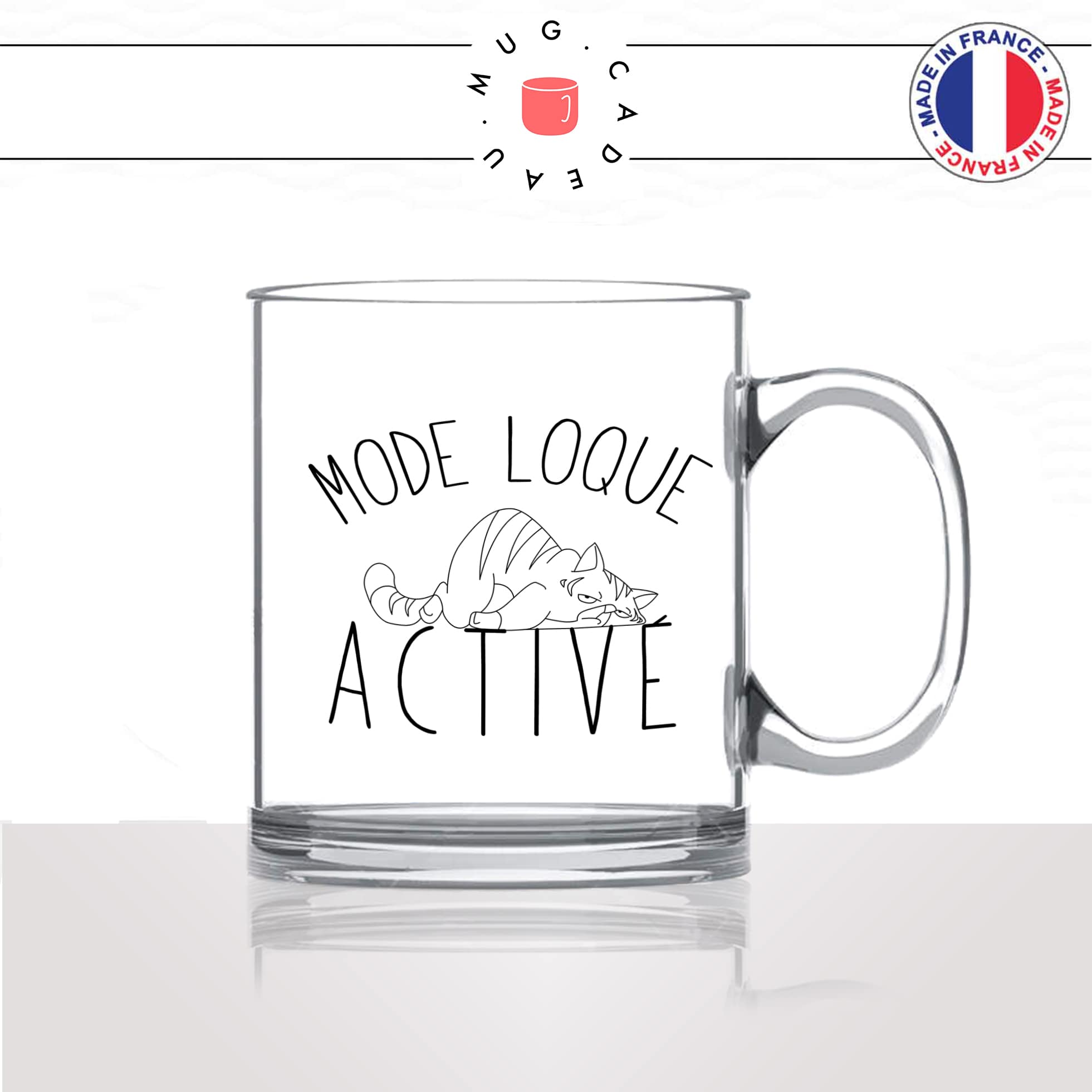 mug-tasse-en-verre-transparent-mode-loque-activé-flemme-WE-humour-chat-mignon-animal-chaton-noir-fun-café-thé-idée-cadeau-original-personnalisé2-min