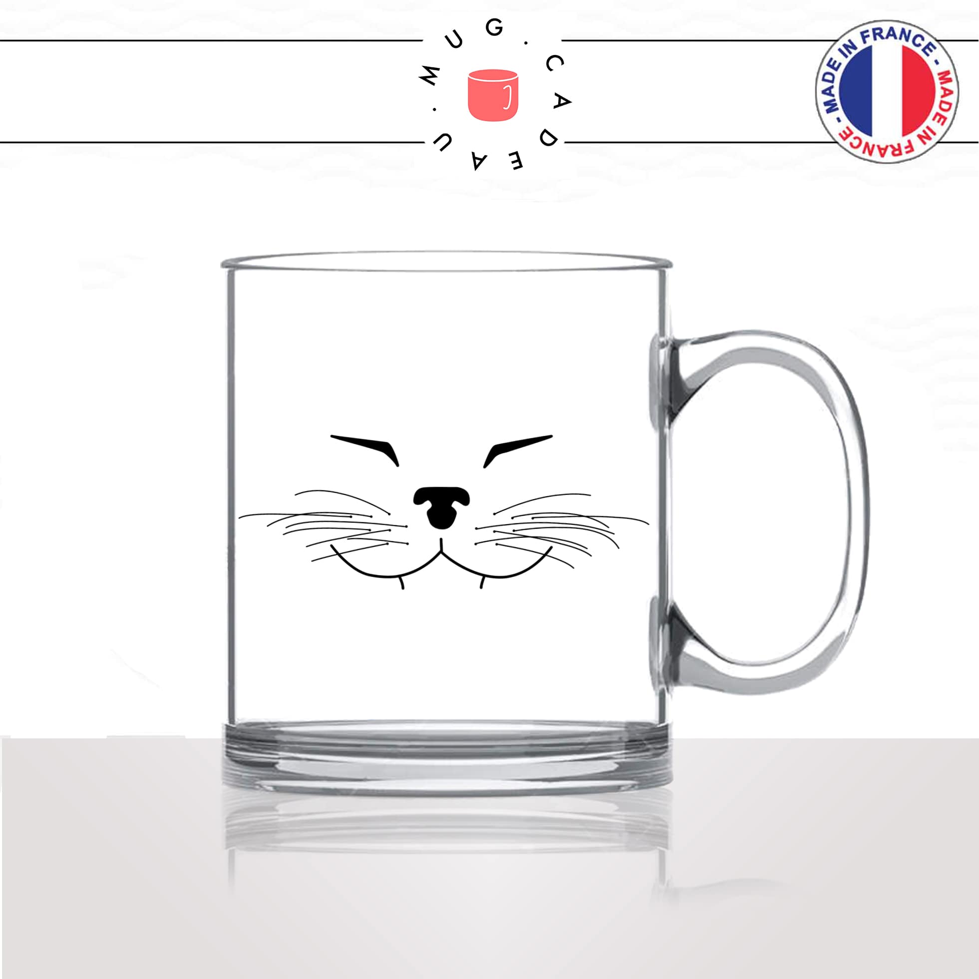 mug-tasse-en-verre-transparent-tete-de-chat-content-moustaches-mignon-animal-chaton-noir-fun-café-thé-idée-cadeau-original-personnalisé2-min