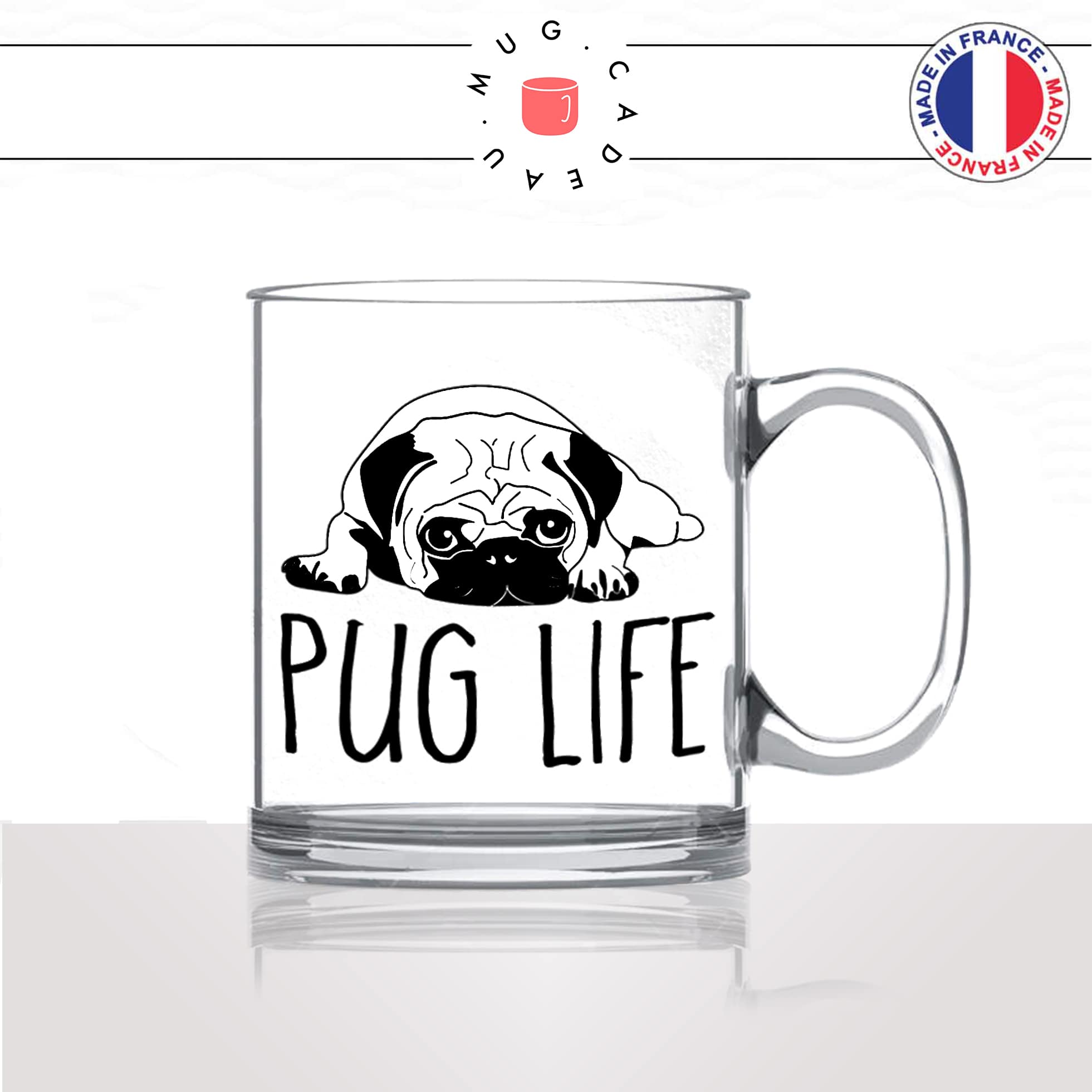 tasse-mug-en-verre-glass-pug-life-race-dog-humour-chien-amour-mignon-animal-chiot-noir-fun-café-thé-idée-cadeau-original-personnalisé2-min