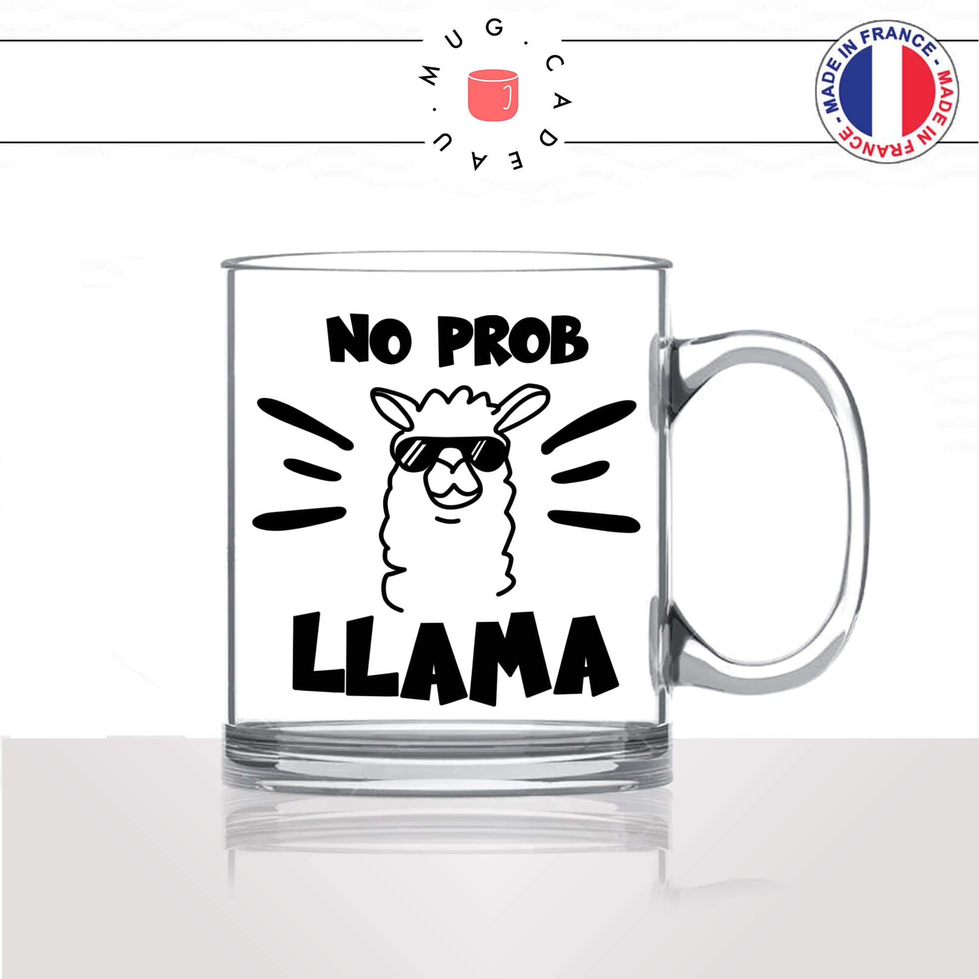 tasse-mug-en-verre-transparent-lama-no-prob-llama-problem-drole-mignon-animal-noir-fun-café-thé-idée-cadeau-original-personnalisé2-min