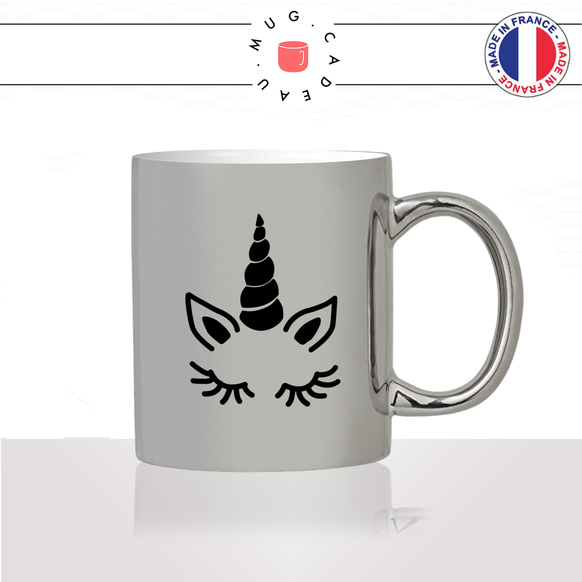 mug-tasse-silver-argenté-licorne-jolie-corne-cils-yeux-dessin-drole-mignon-animal-noir-fun-café-thé-idée-cadeau-original-personnalisé2-min