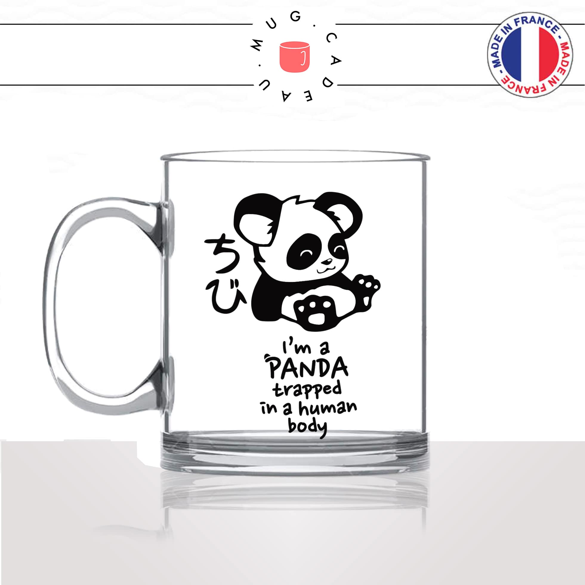 tasse-mug-en-verre-glass-ours-panda-in-human-body-dessin-drole-mignon-animal-noir-fun-café-thé-idée-cadeau-original-personnalisé-min