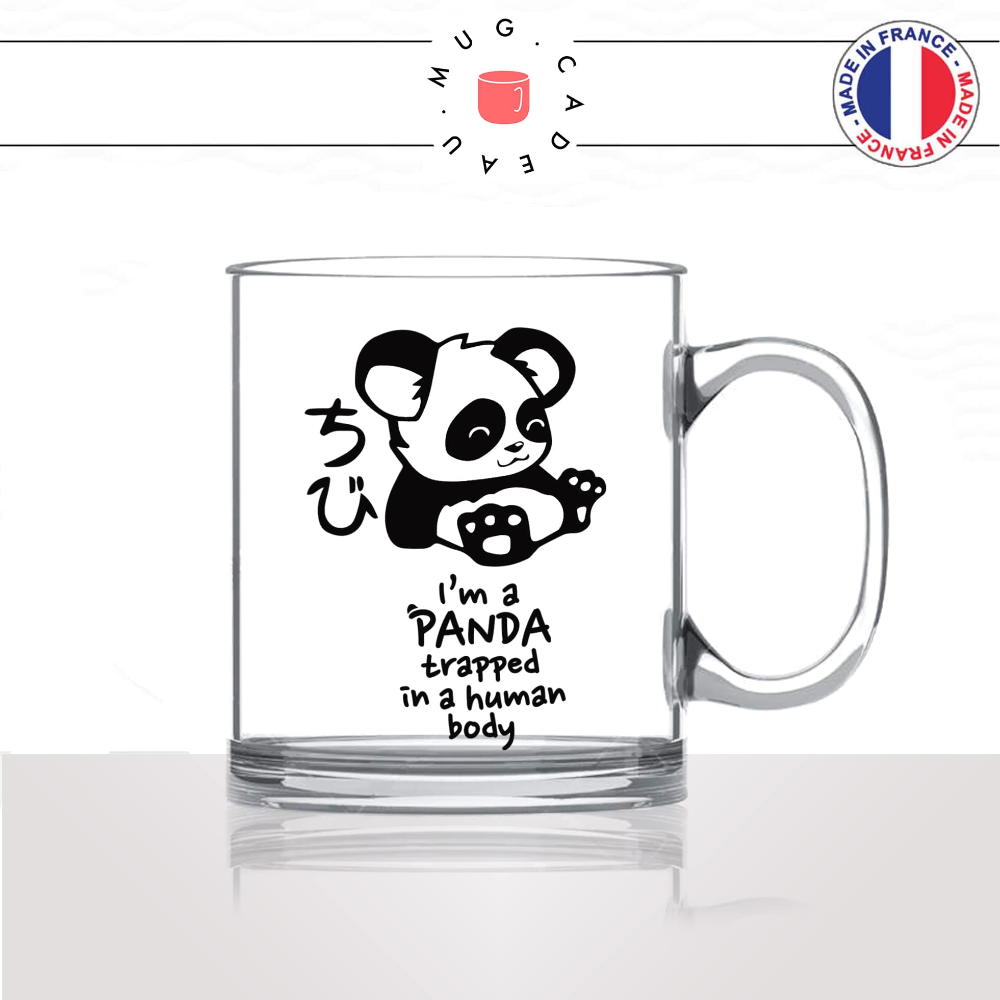 tasse-mug-en-verre-glass-ours-panda-in-human-body-dessin-drole-mignon-animal-noir-fun-café-thé-idée-cadeau-original-personnalisé2-min