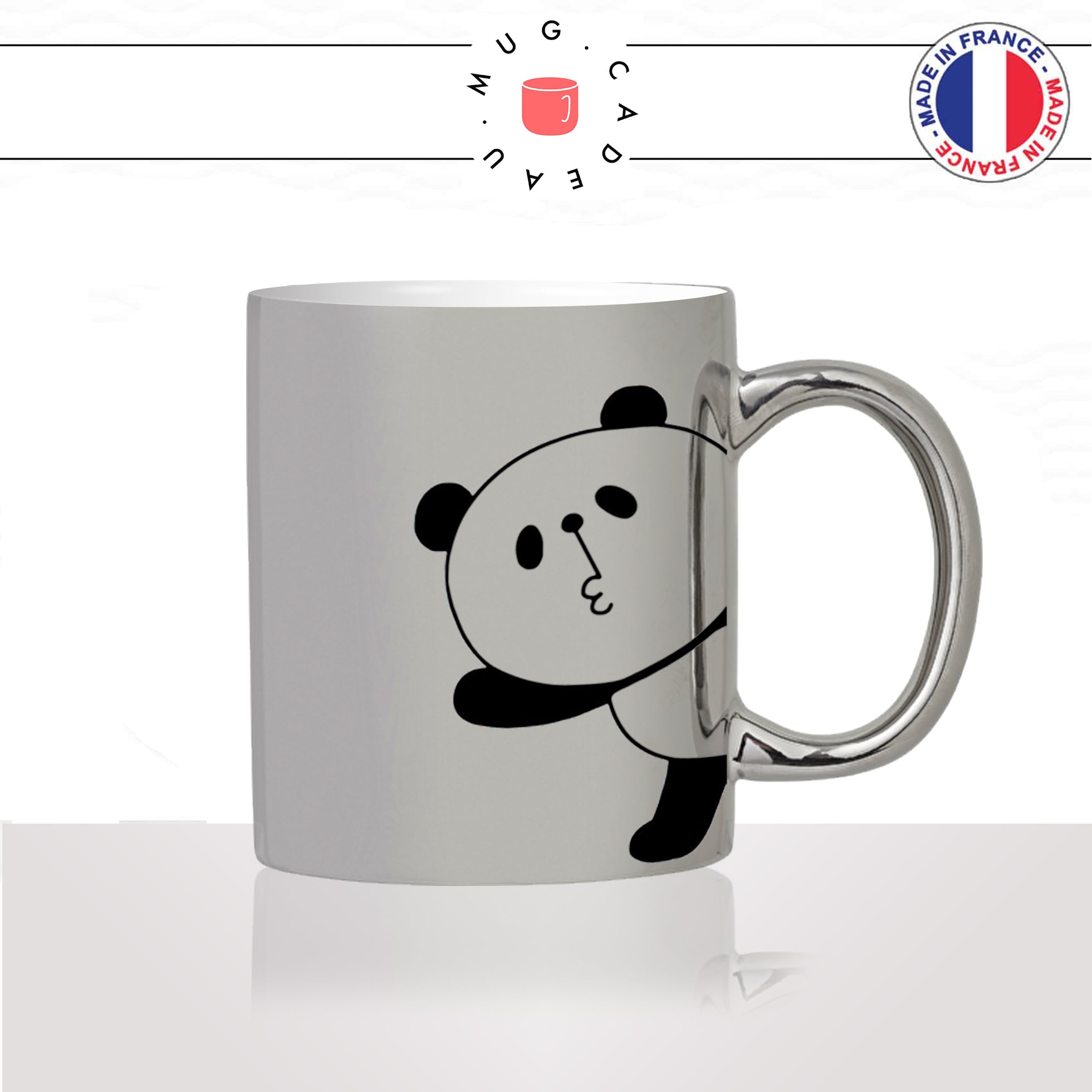 mug-tasse-silver-argenté-argent-ours-panda-coucou-bonjour-bisou-dessin-drole-mignon-animal-noir-fun-café-thé-idée-cadeau-original-personnalisé2-min