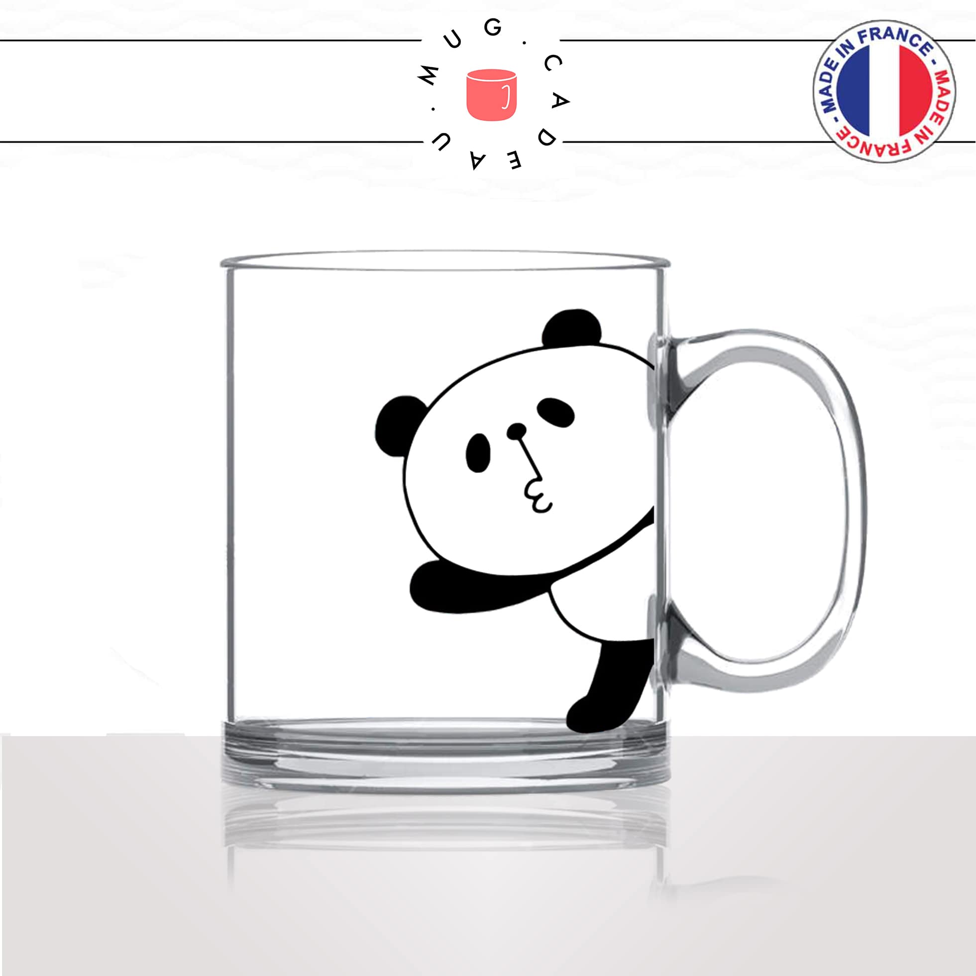 tasse-mug-en-verre-transparent-glass-ours-panda-coucou-bonjour-bisou-dessin-drole-mignon-animal-noir-fun-café-thé-idée-cadeau-original-personnalisé2-min