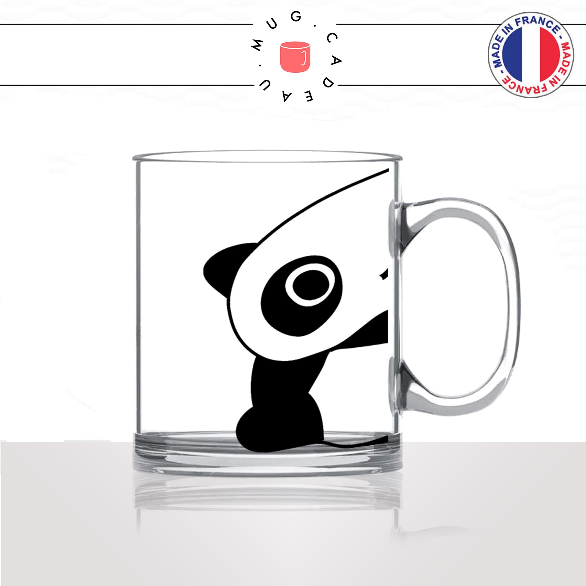 tasse-mug-en-verre-transparent-glass-ours-panda-caché-dessin-drole-mignon-animal-noir-fun-café-thé-idée-cadeau-original-personnalisé2-min