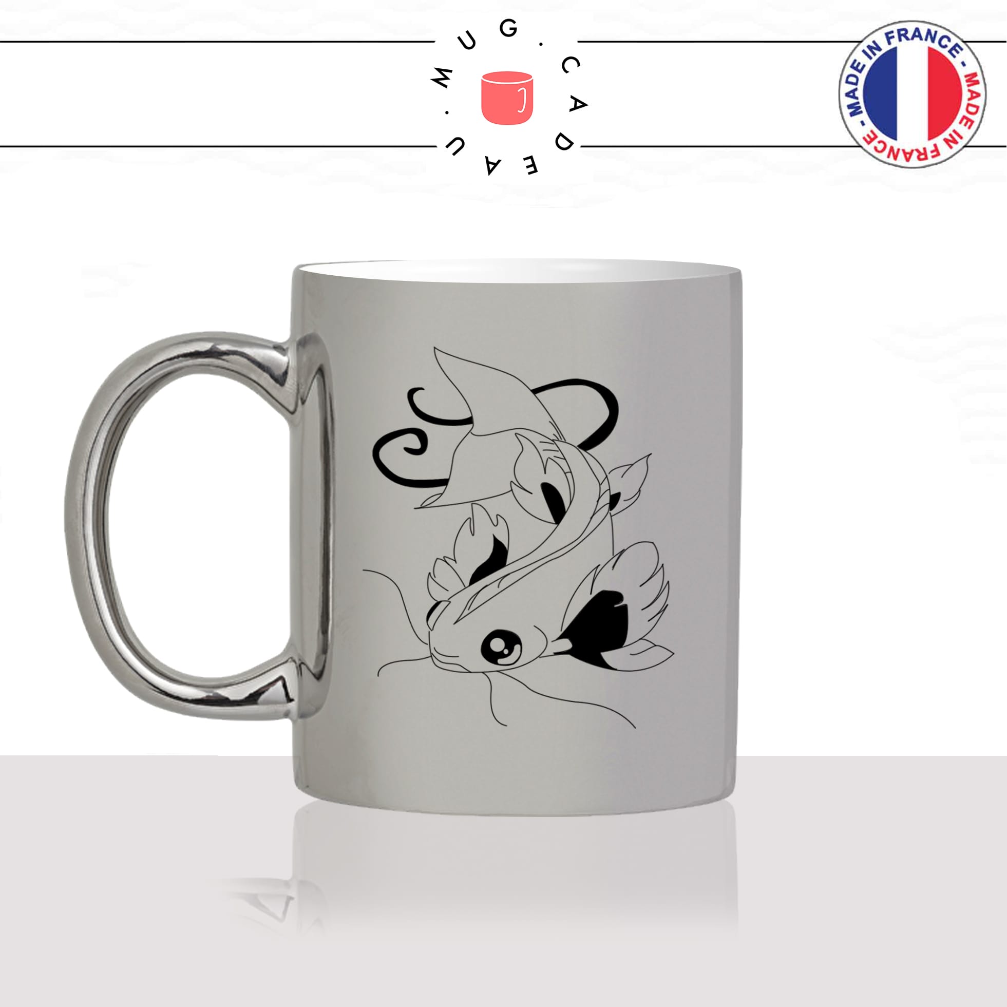 mug-tasse-silver-argenté-argent-poisson-carpe-koi-coi-japonaise-dessin-drole-mignon-animal-noir-fun-café-thé-idée-cadeau-original-personnalisé-min