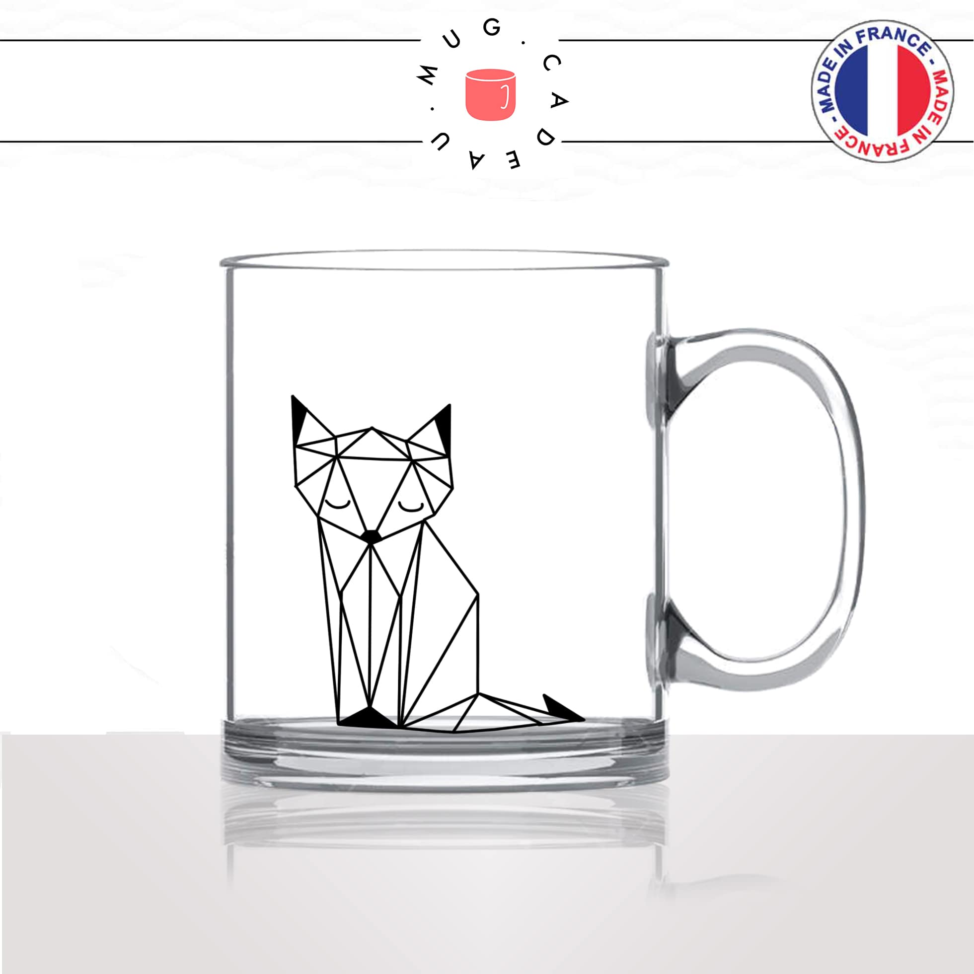 tasse-mug-en-verre-transparent-glass-renard-origami-fox-dessin-drole-mignon-animal-noir-fun-café-thé-idée-cadeau-original-personnalisé2-min