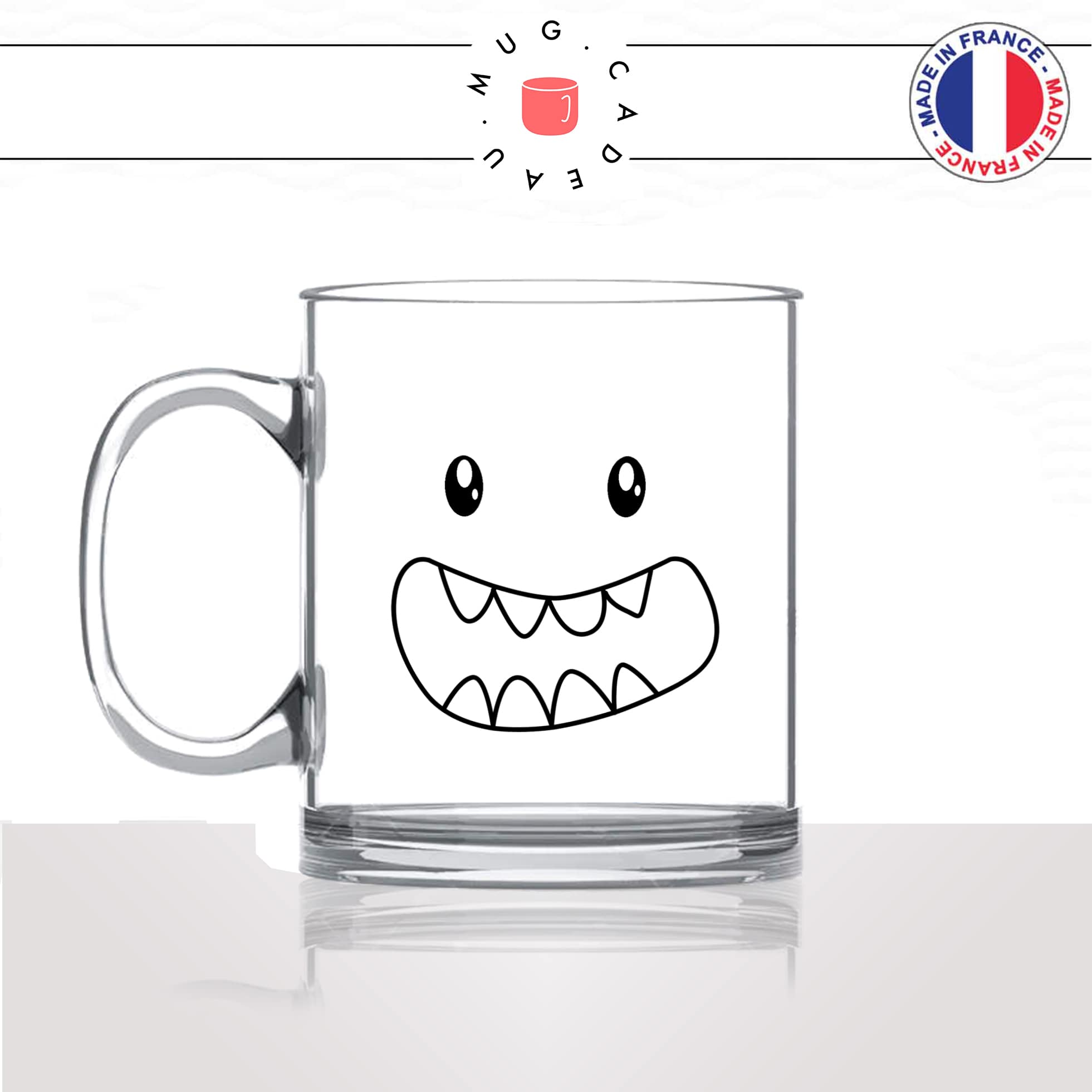 tasse-mug-en-verre-transparent-glass-monstre-gentil-dents-enfant-kawaii-dessin-mignon-animal-noir-fun-café-thé-idée-cadeau-original-personnalisé-min