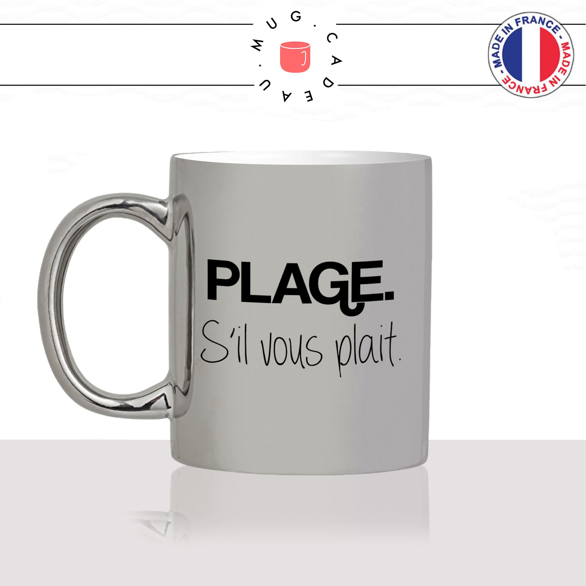 mug-tasse-argent-argenté-silver-plage-sil-vous-plait-voyage-travel-free-avion-vacance-influenceur-humour-idée-cadeau-fun-cool-café-thé