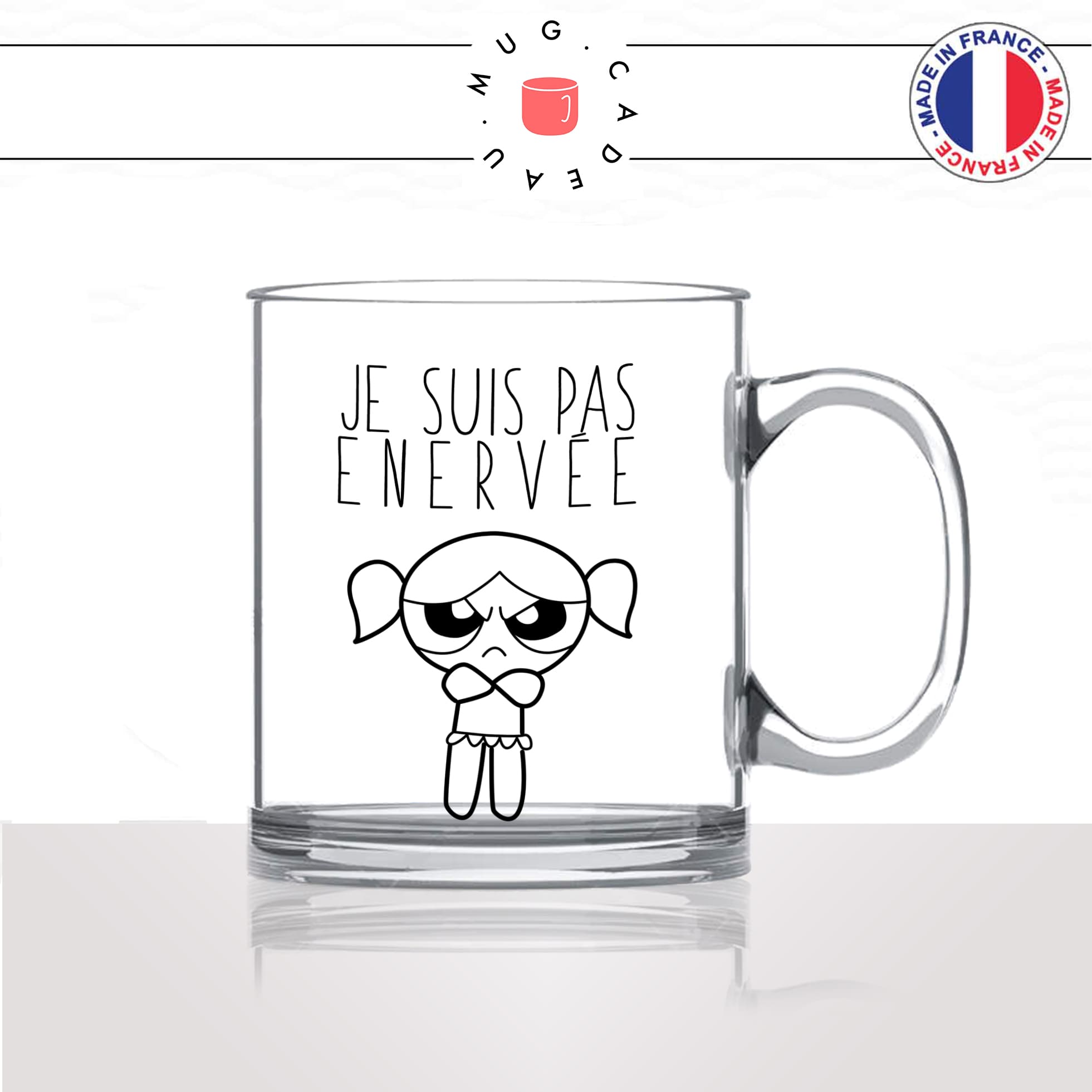 mug-tasse-en-verre-transparent-glass-super-nana-je-suis-pas-enervée-couple-dessin-animé-mignon-femme-humour-idée-cadeau-fun-cool-café-thé2