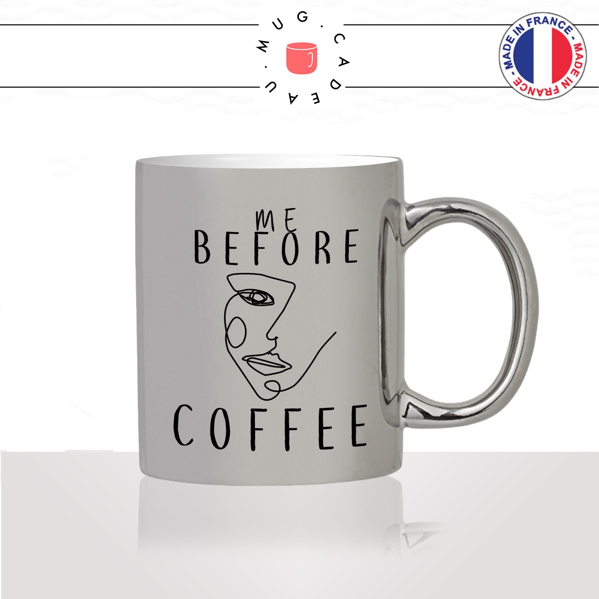 mug-tasse-argent-argenté-silver-me-before-coffee-anglais-tete-bizarre-artiste-dessin-picasso-moche-drole-humour-idée-cadeau-fun-cool-café-thé2-min