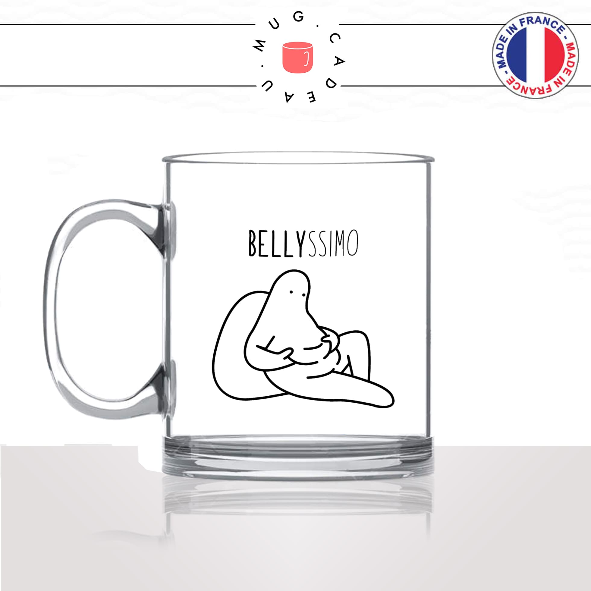 mug-tasse-en-verre-transparent-glass-belly-ssimo-bellissimo-italien-ventregros-gras-regime-femme-homme-humour-idée-cadeau-fun-cool-café-thé