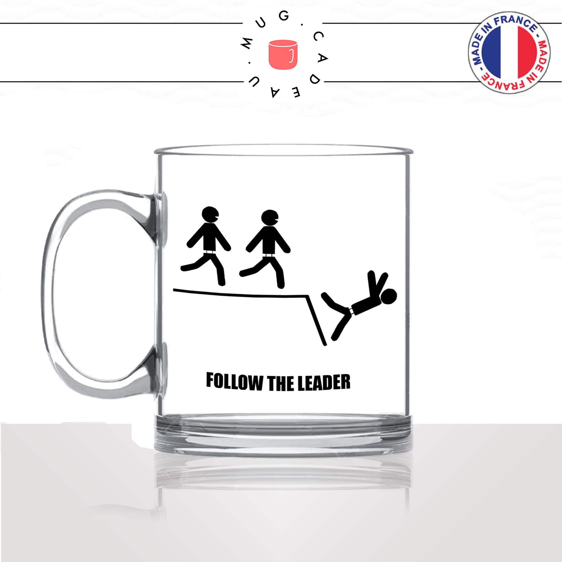 mug-tasse-en-verre-transparent-glass-follow-the-leader-suivez-le-chef-collegue-travail-ami-groupe-humour-idée-cadeau-fun-cool-café-thé