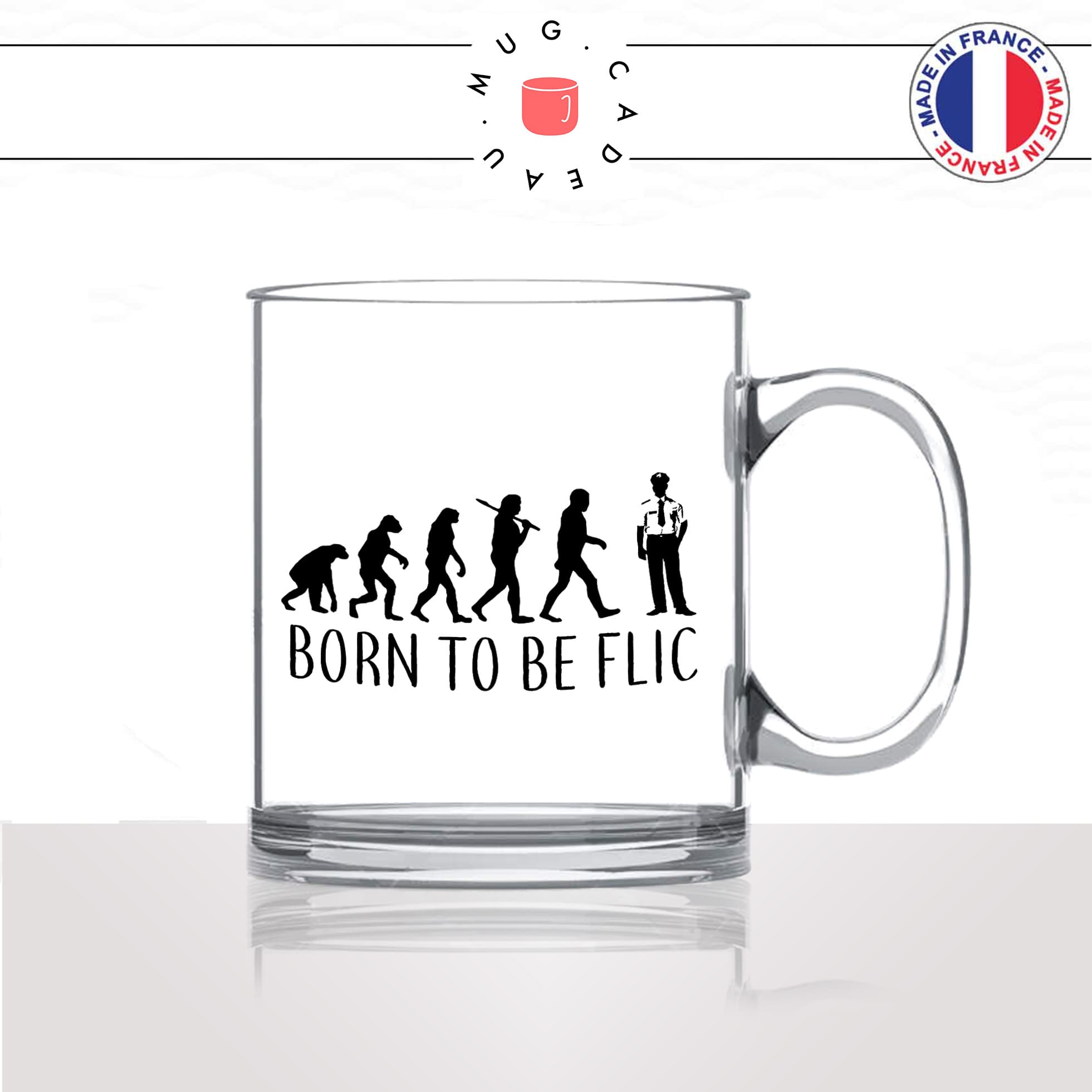 mug-tasse-en-verre-transparent-glass-born-to-be-flic-evolution-humaine-singe-primate-metier-policier-police-humour-idée-cadeau-fun-cool-café-thé2