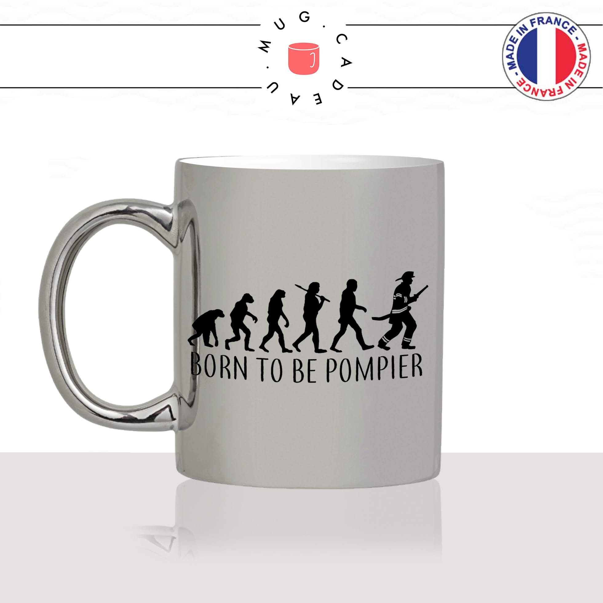 mug-tasse-argent-argenté-silver-born-to-be-pompier-evolution-humaine-singe-primate-metier-volontaire-humour-idée-cadeau-fun-cool-café-thé-min