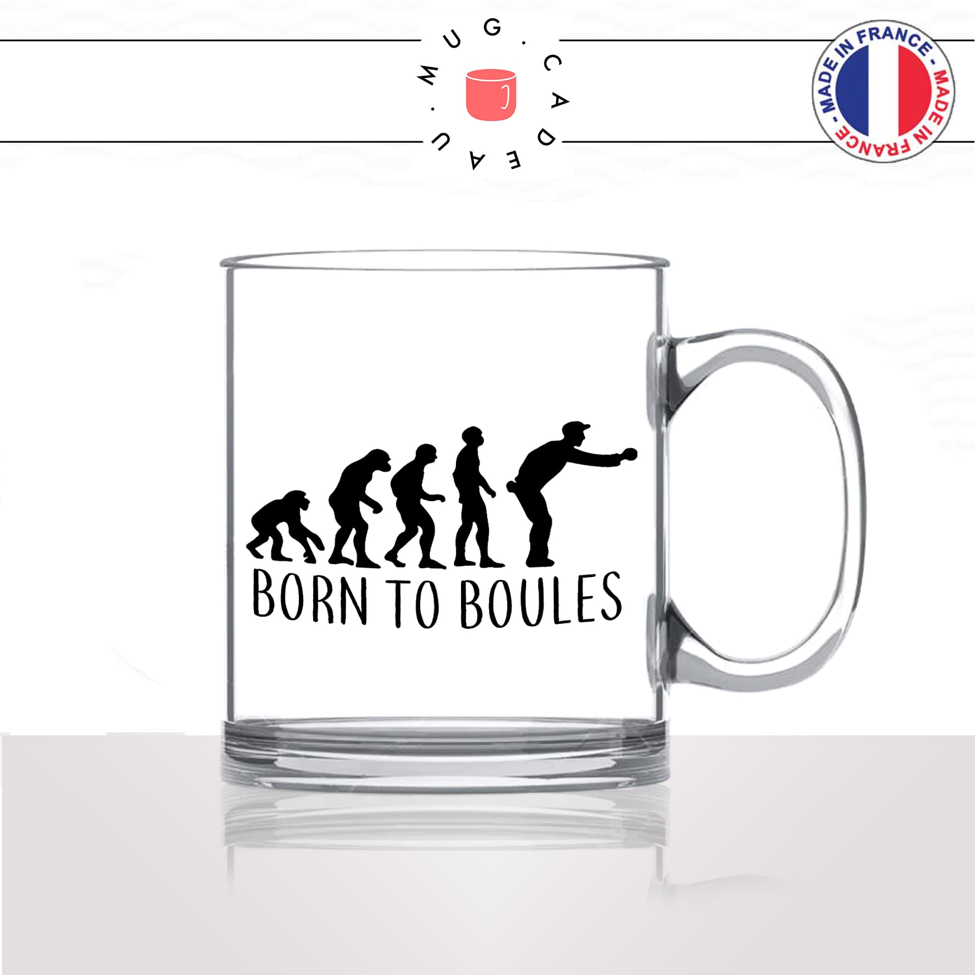 mug-tasse-en-verre-transparent-glass-born-to-boules-pétanque-evolution-humaine-singe-primate-humour-idée-cadeau-fun-cool-café-thé2