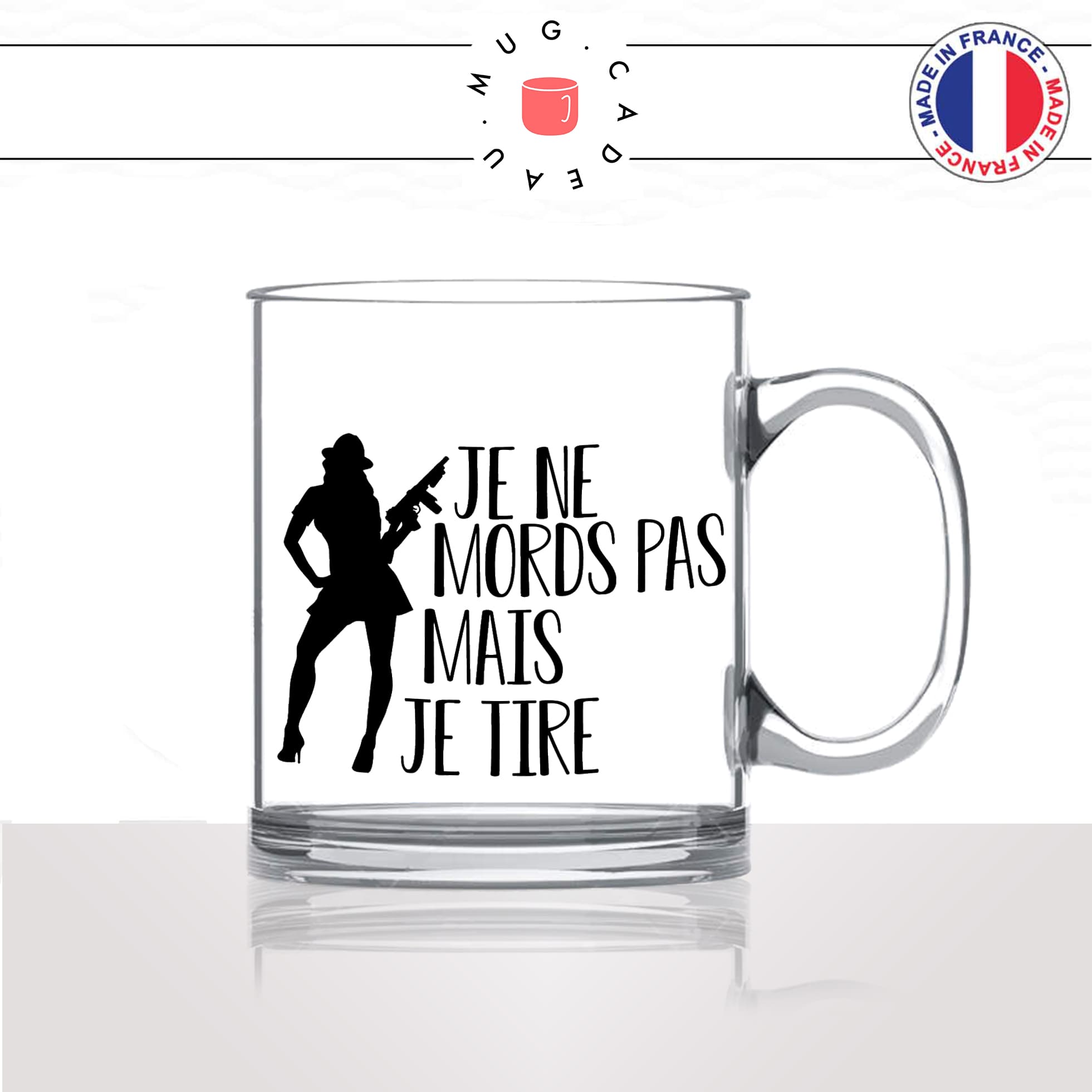 mug-tasse-en-verre-transparent-glass-femme-je-ne-mords-pas-mais-je-tire-arme-a-feu-fusil-chasse-club-humour-idée-cadeau-fun-cool-café-thé2