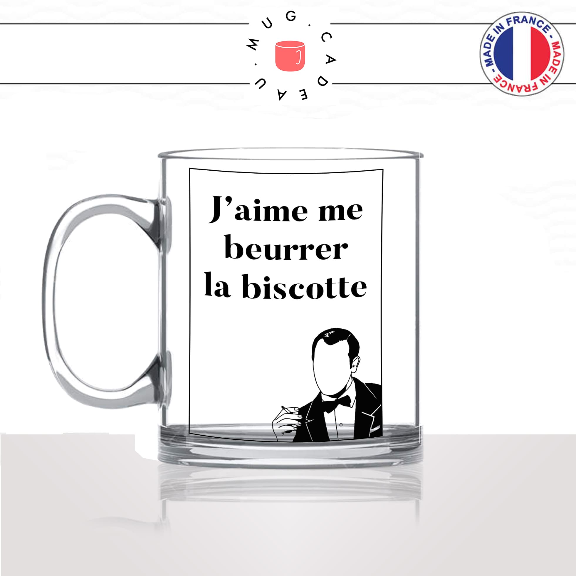 mug-tasse-en-verre-transparent-glass-film-francais-oss117-jaime-me-beurrer-la-biscotte-matin-reveil-humour-idée-cadeau-fun-cool-café-thé